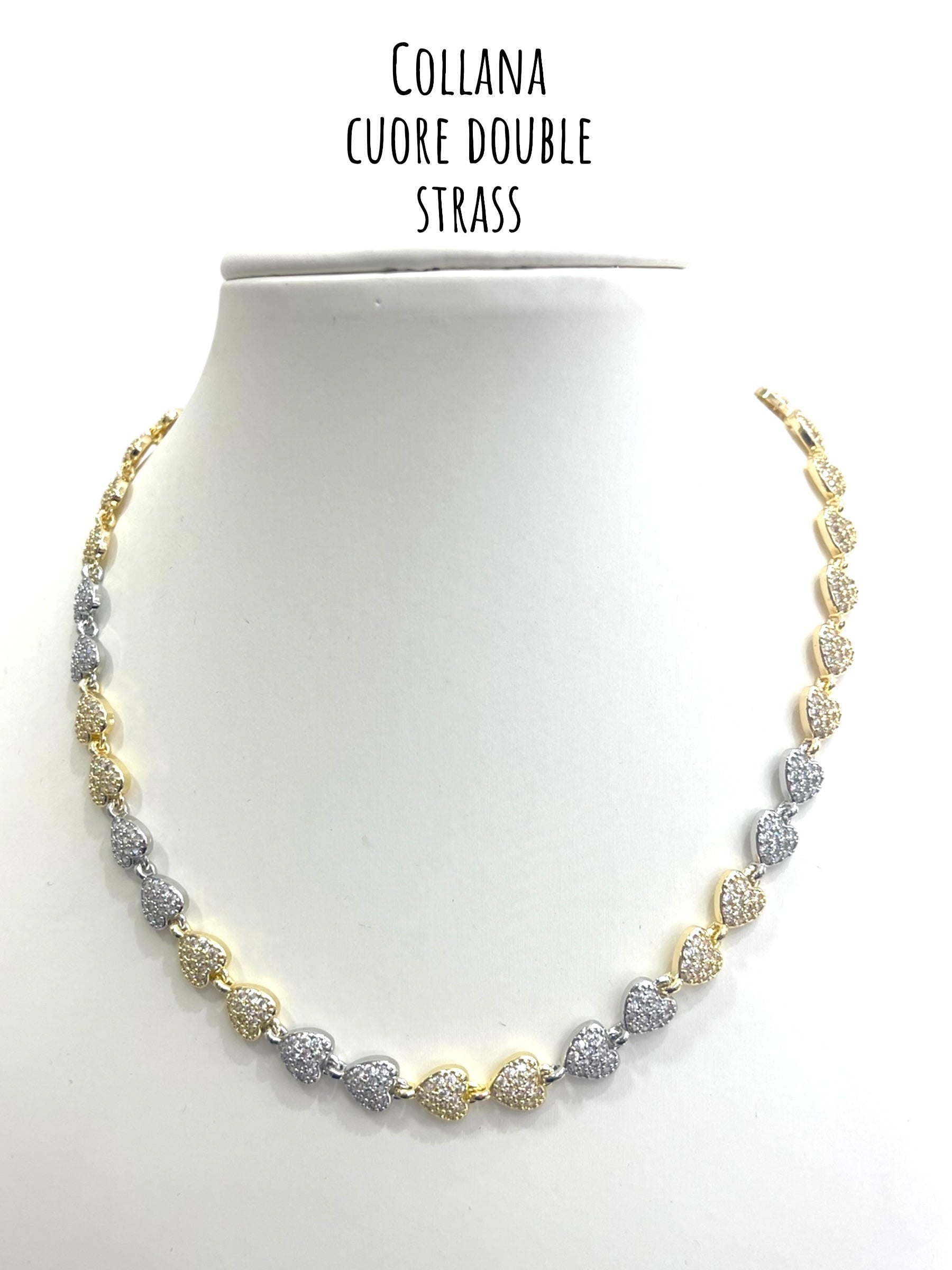 Collana cuore double strass