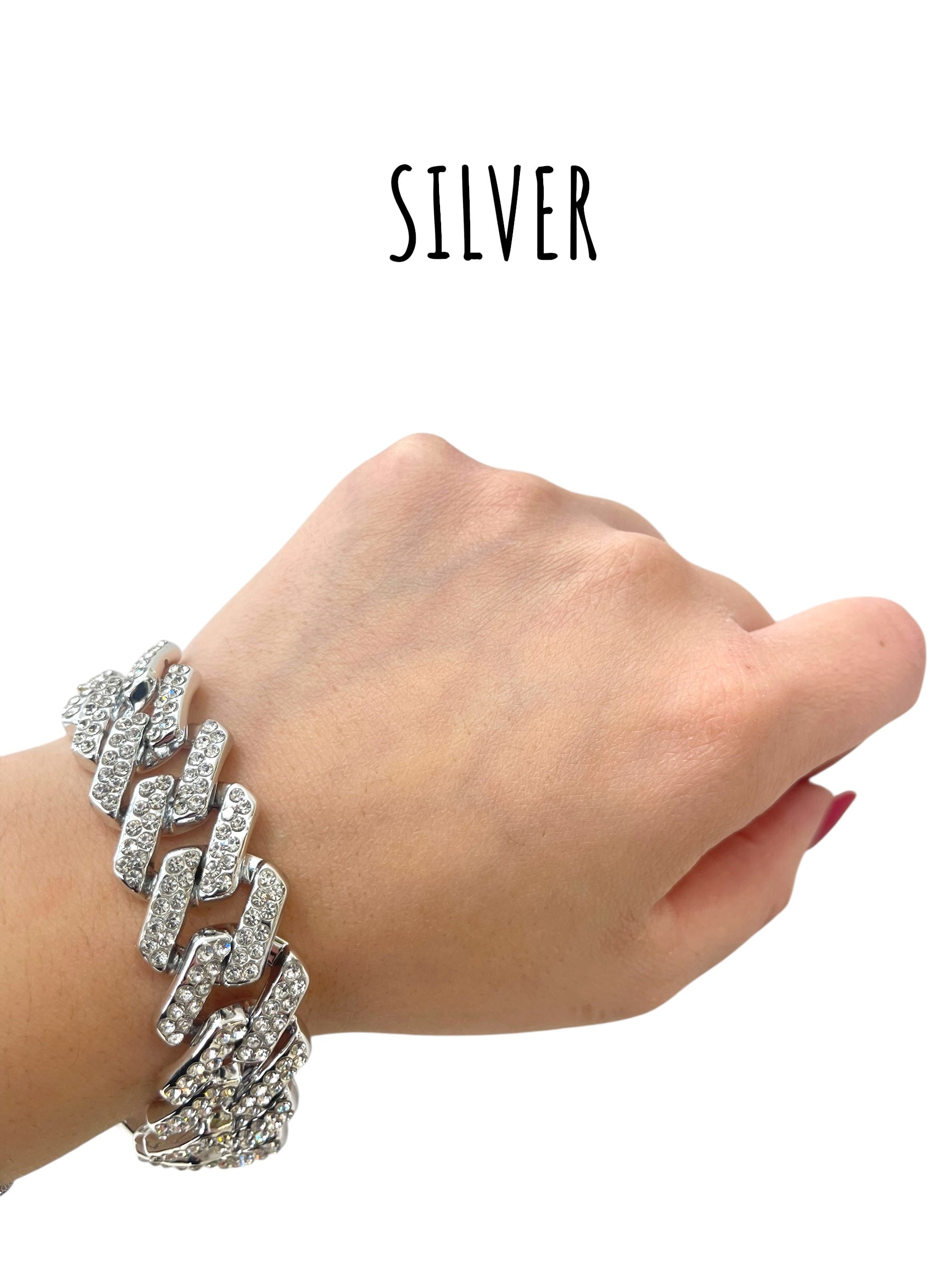 Bracciale maglia doppia strass