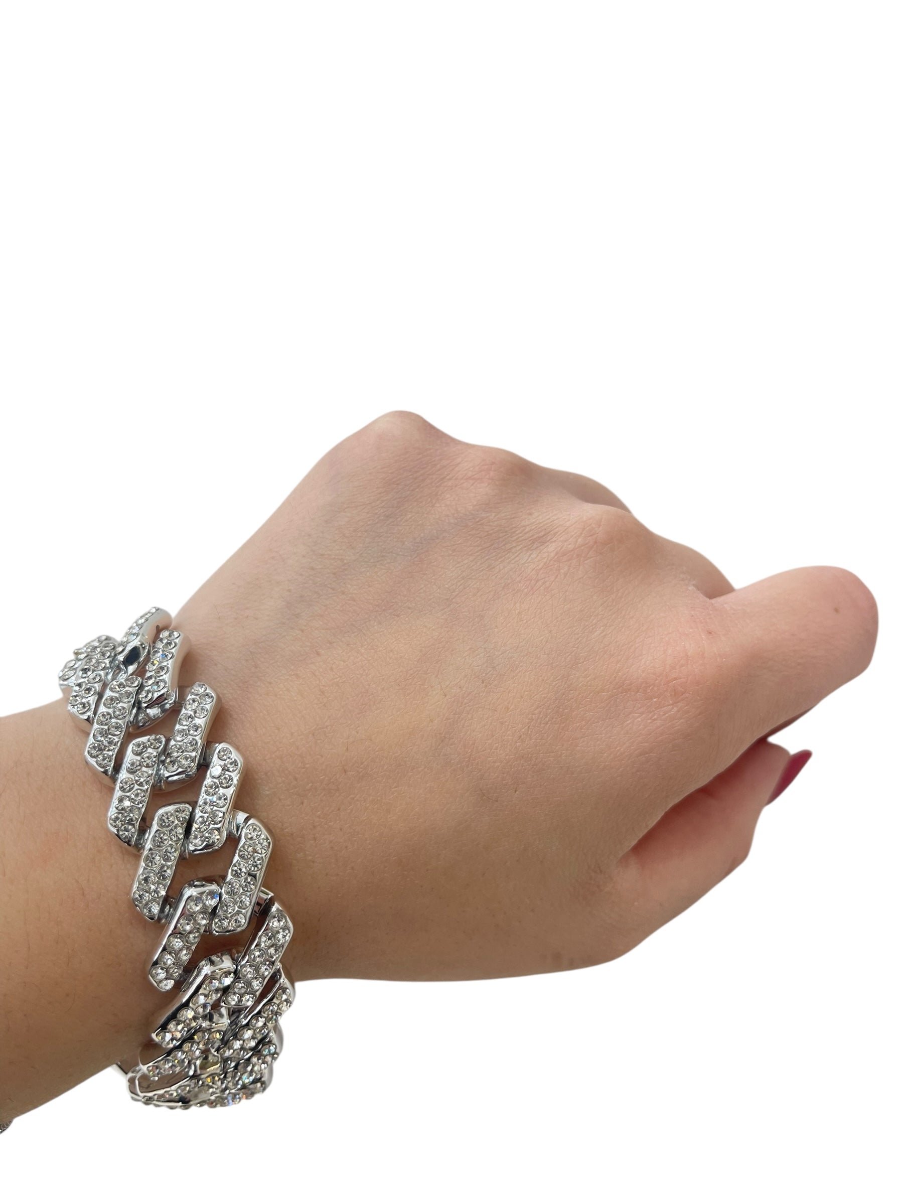 Bracciale maglia doppia strass