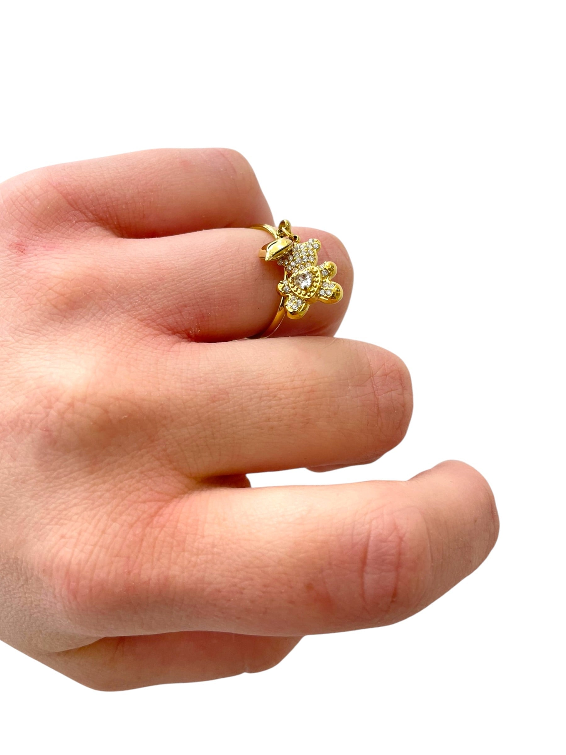 Anello teddy strass sonagli