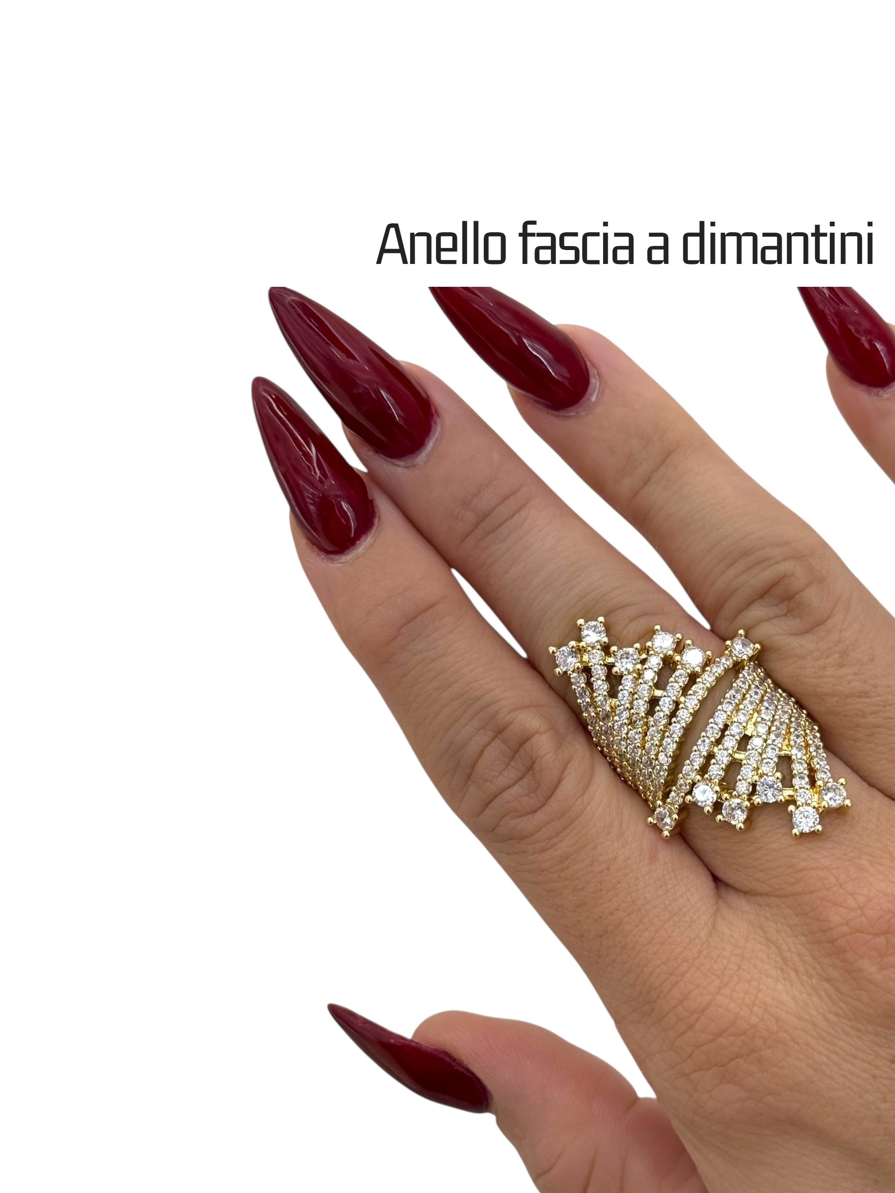 Anello fascia diamantini