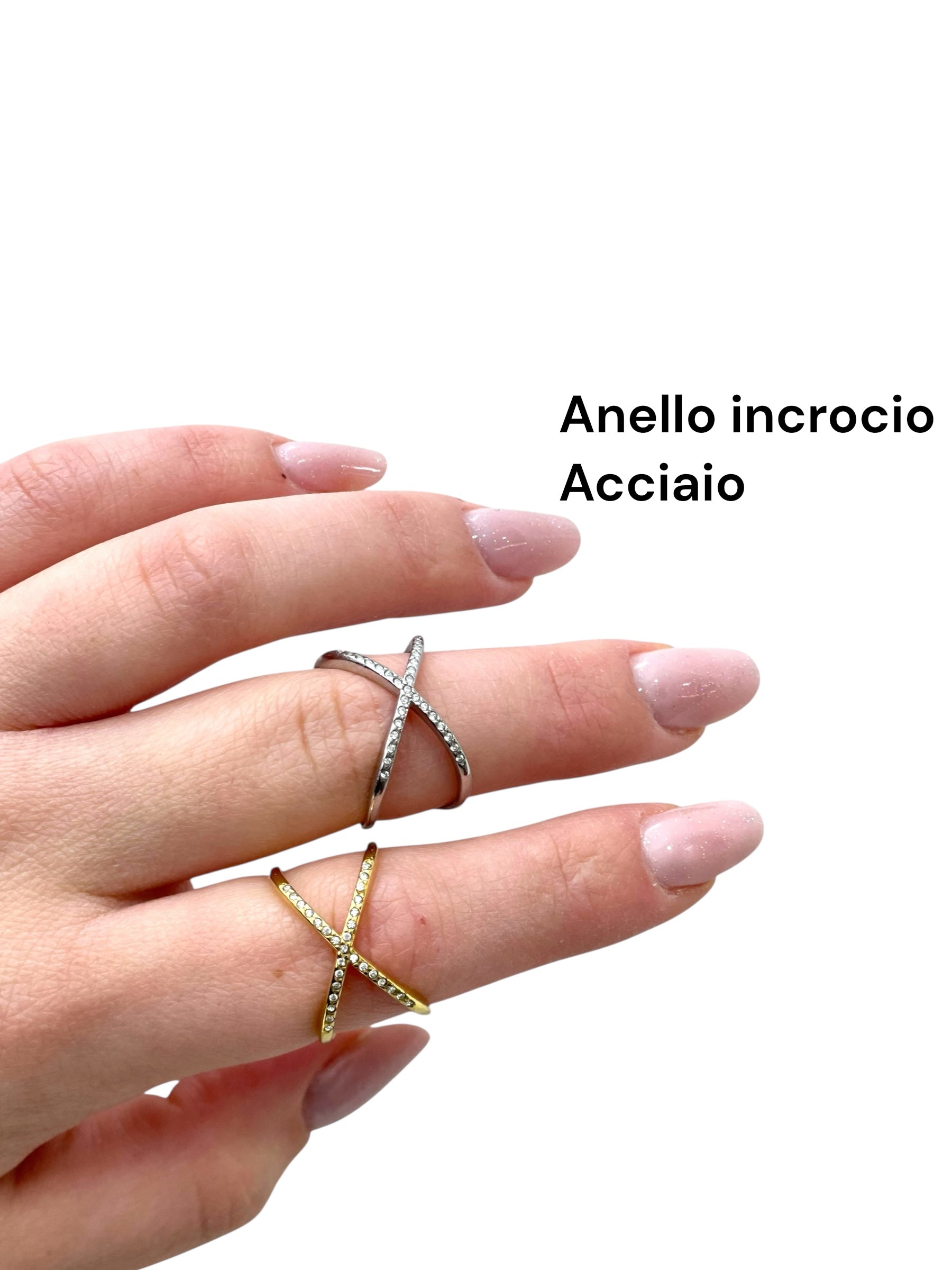 Anello incrocio acciaio