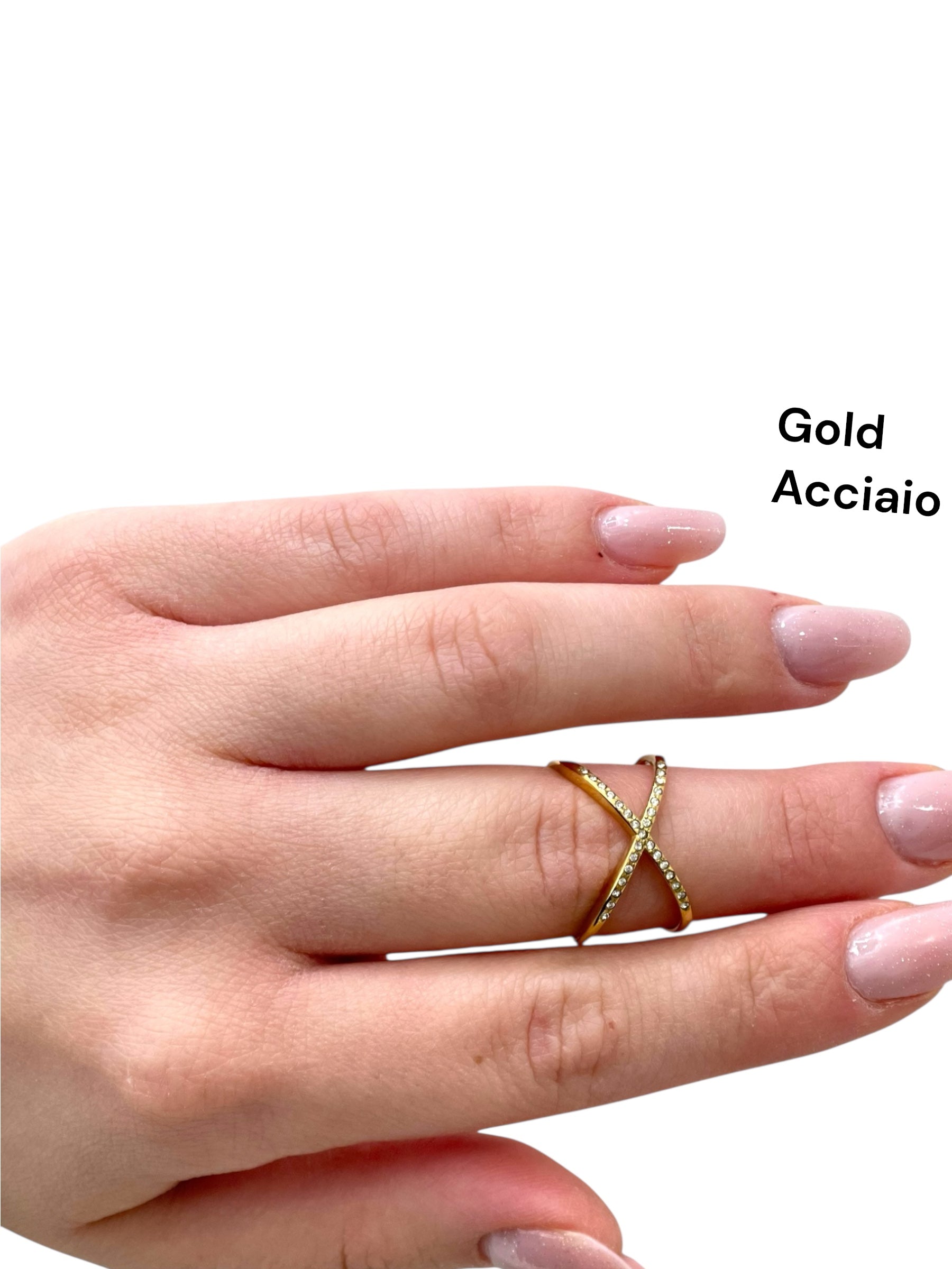 Anello incrocio acciaio