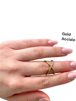 Anello incrocio acciaio