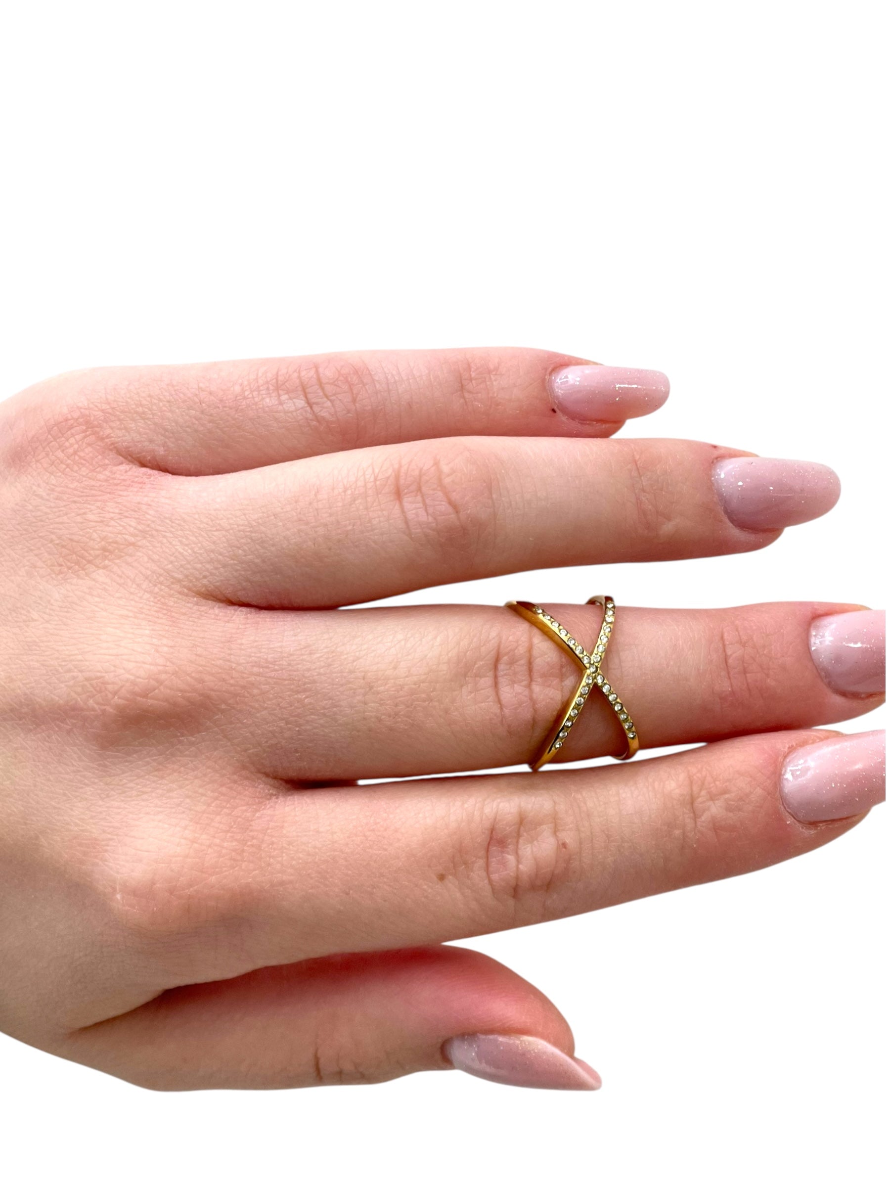 Anello incrocio acciaio