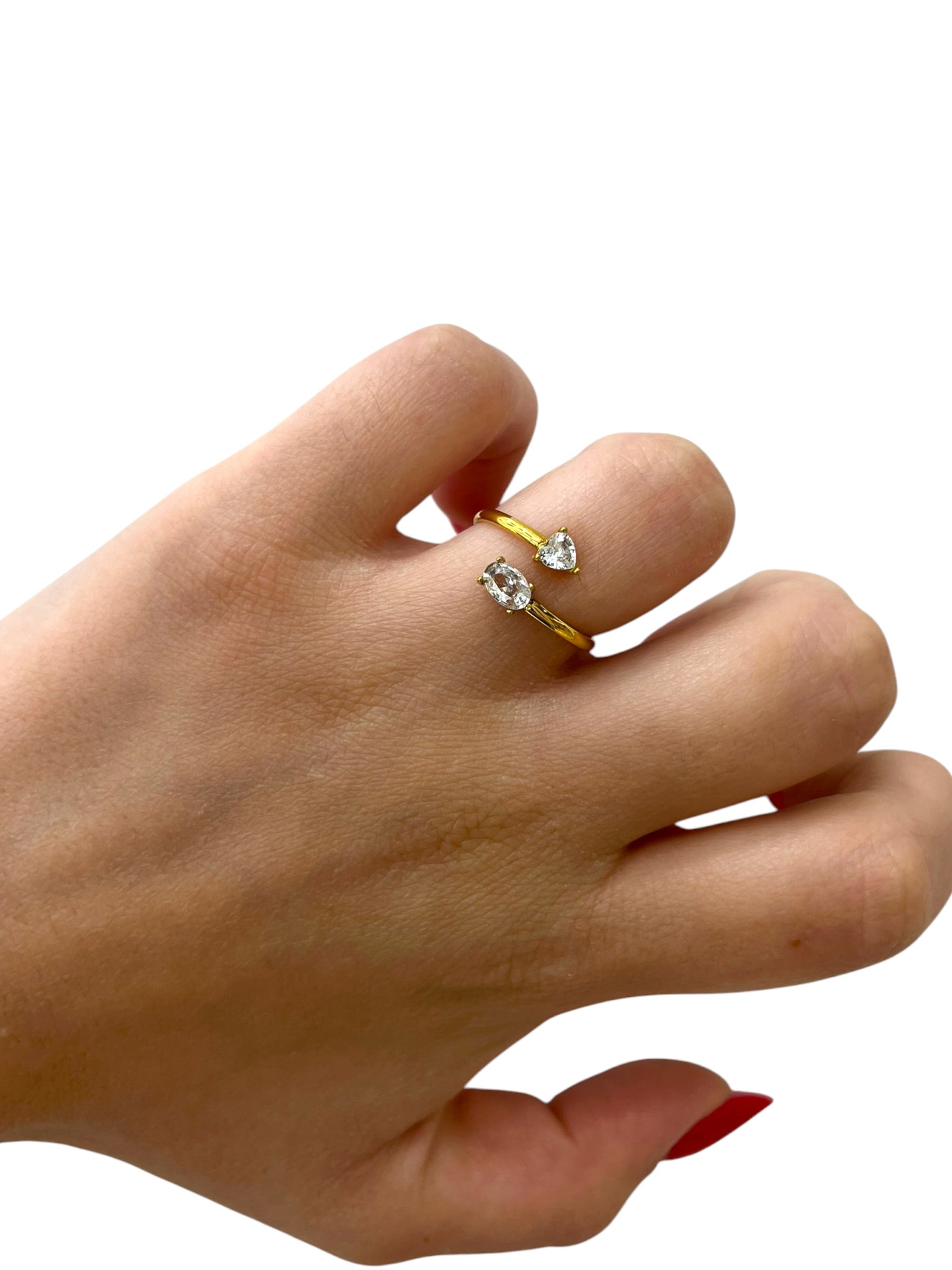 Anello sunny double in acciaio inossidabile