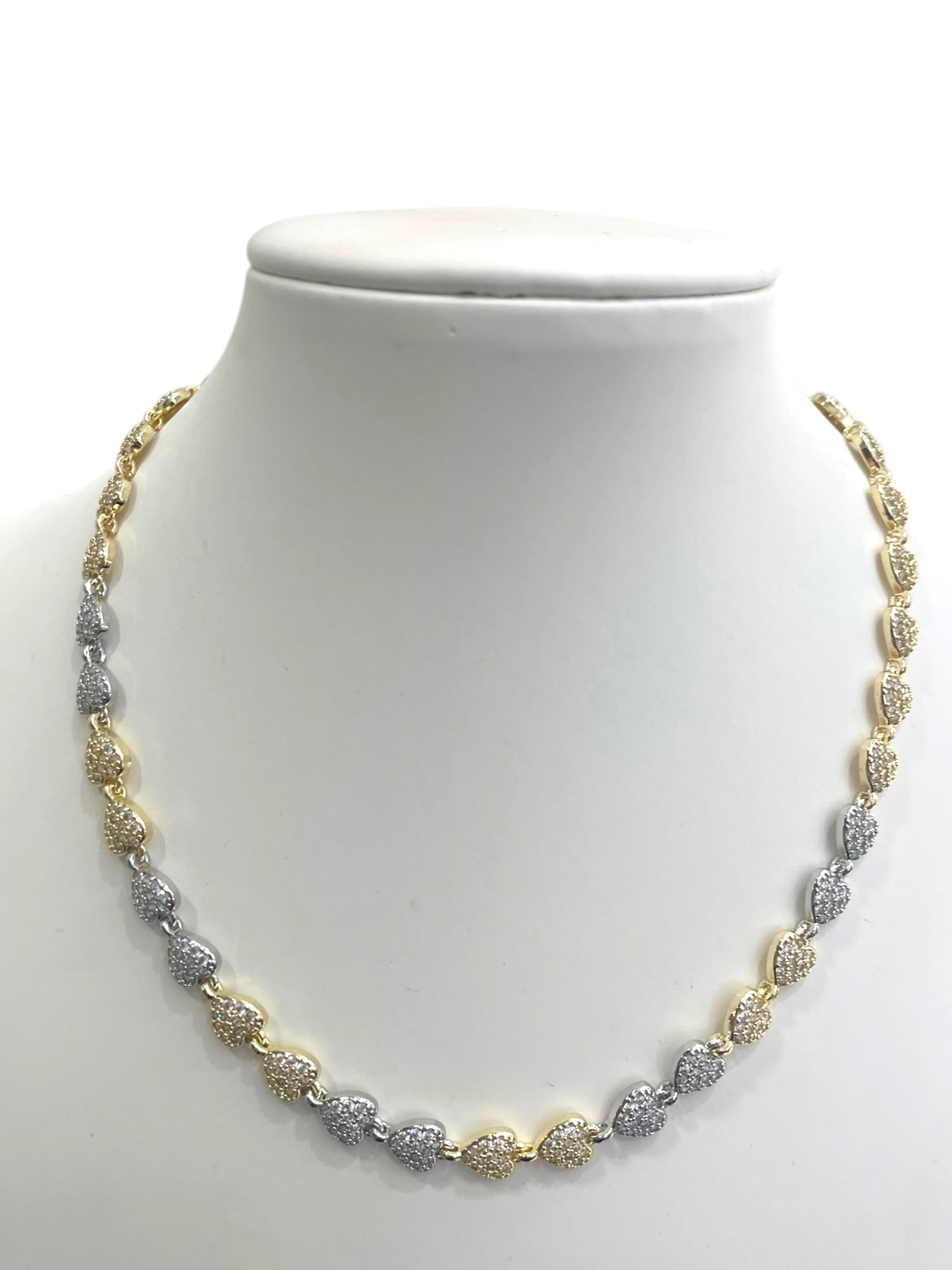 Collana cuore double strass