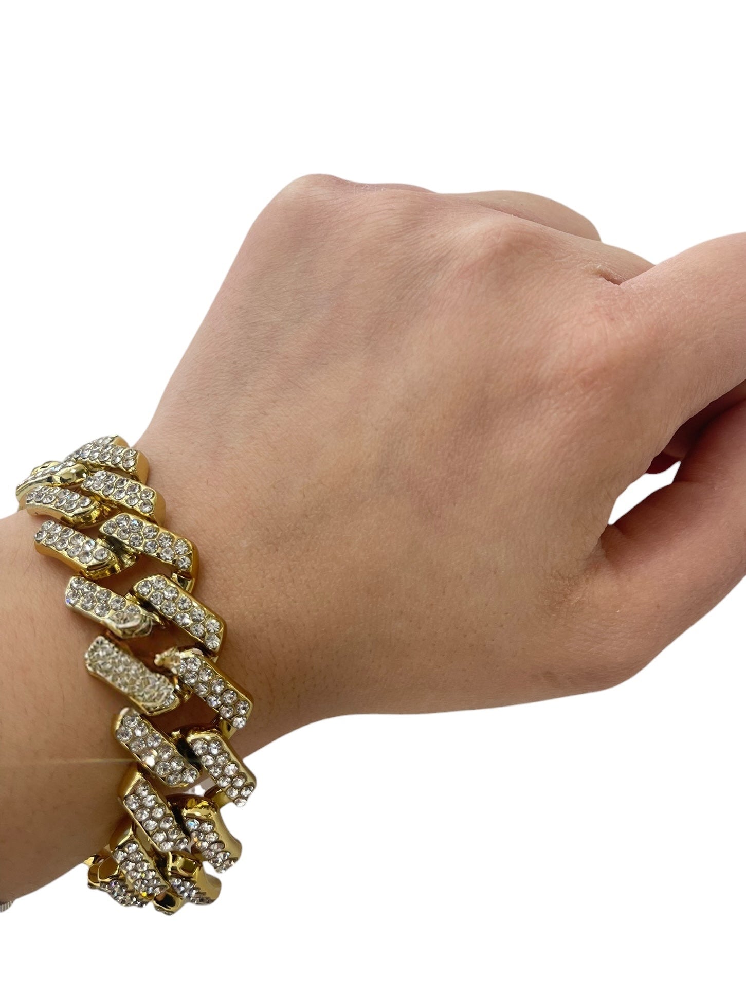 Bracciale maglia doppia strass