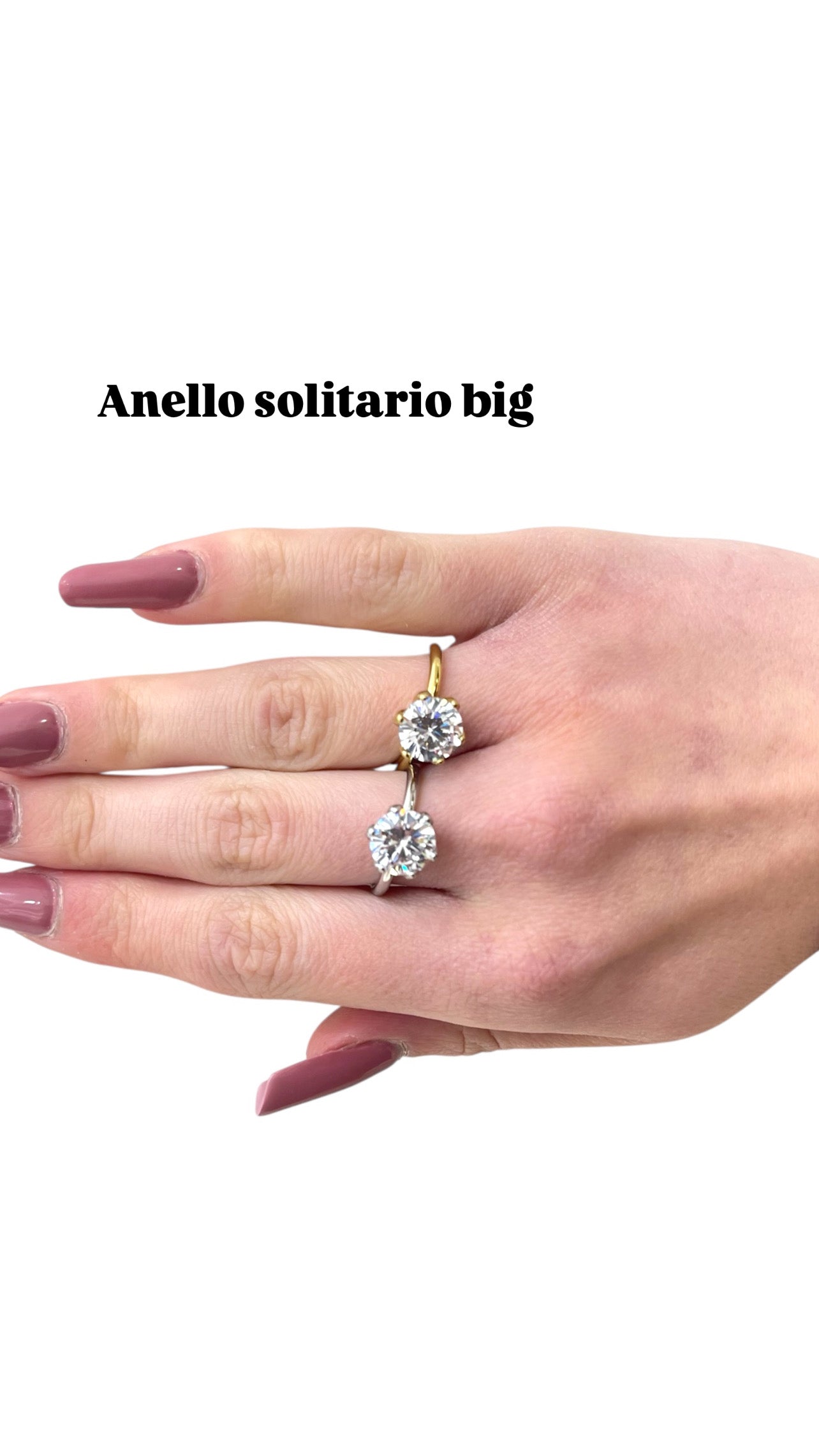 Anello solitario big acciaio