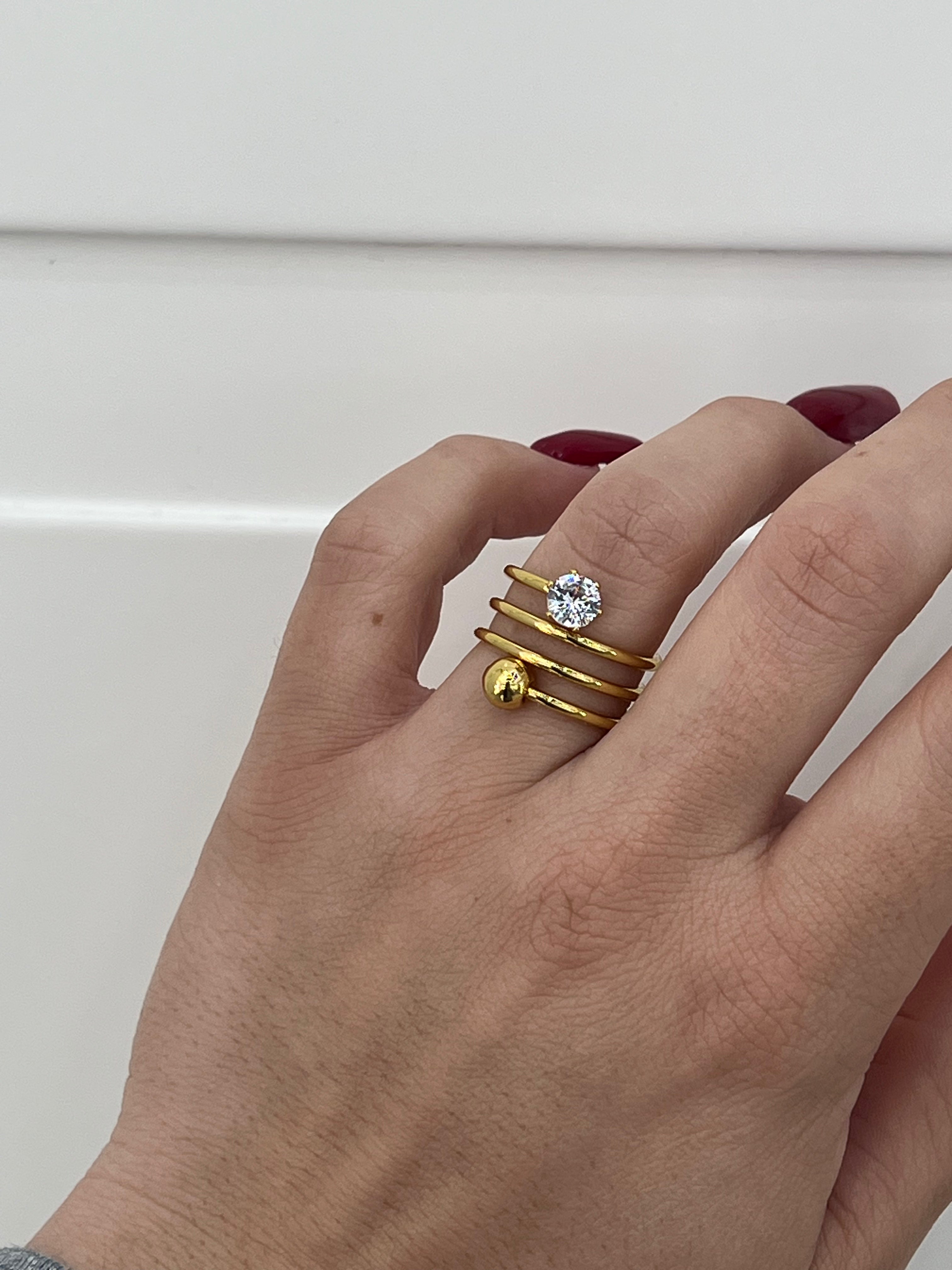 Anello elastic strass