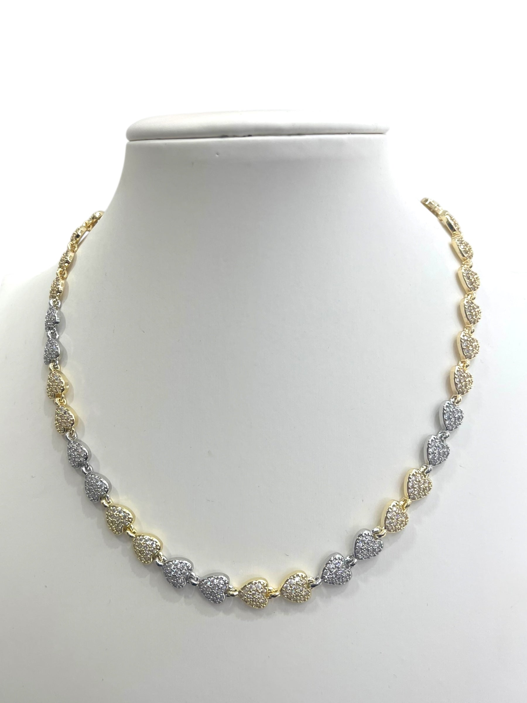 Collana cuore double strass