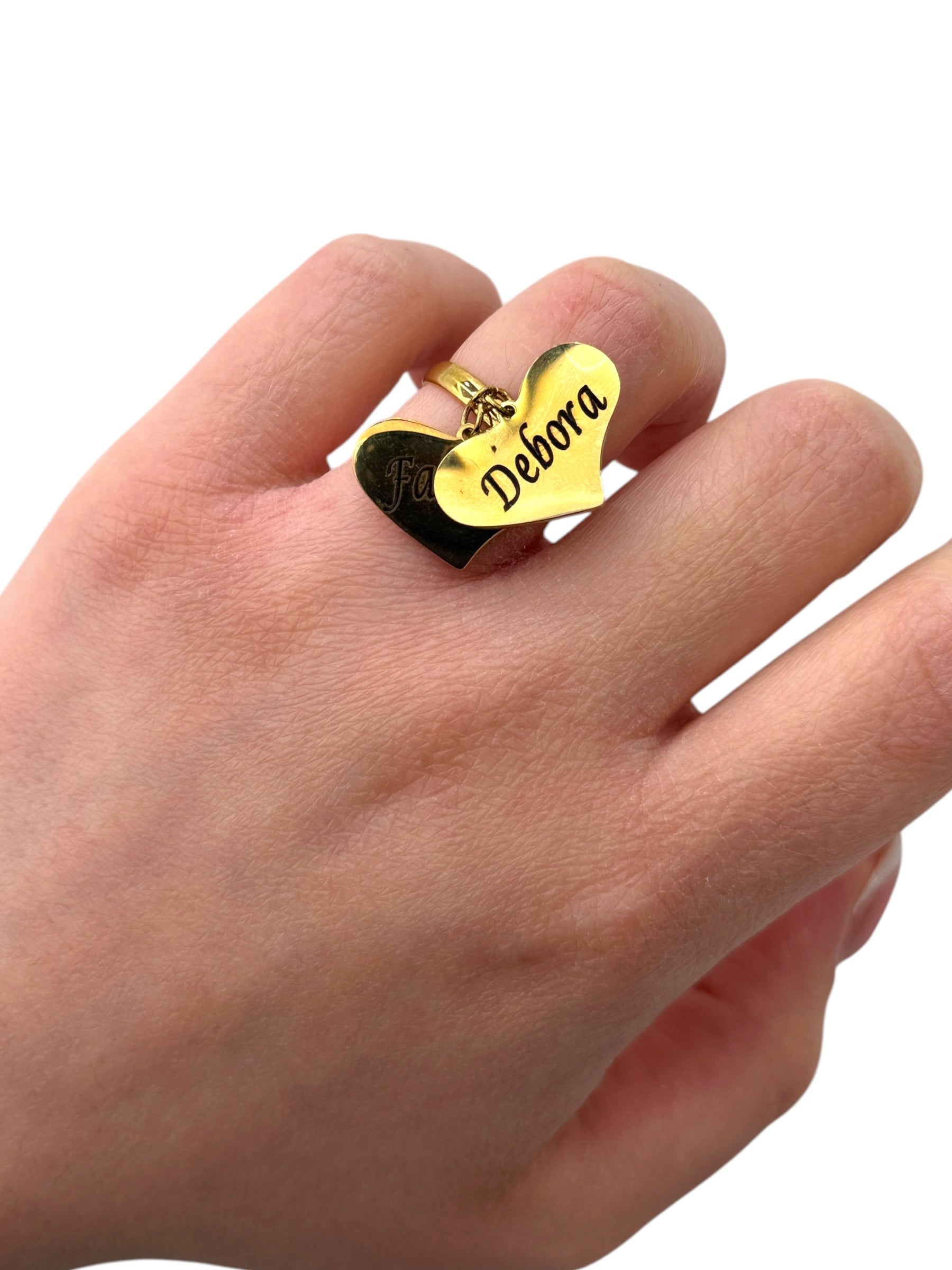 Anello cuore incisione inox