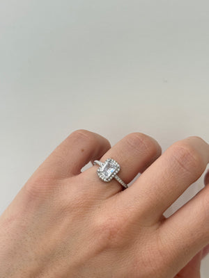 Anello ottagonale strass inossidabile