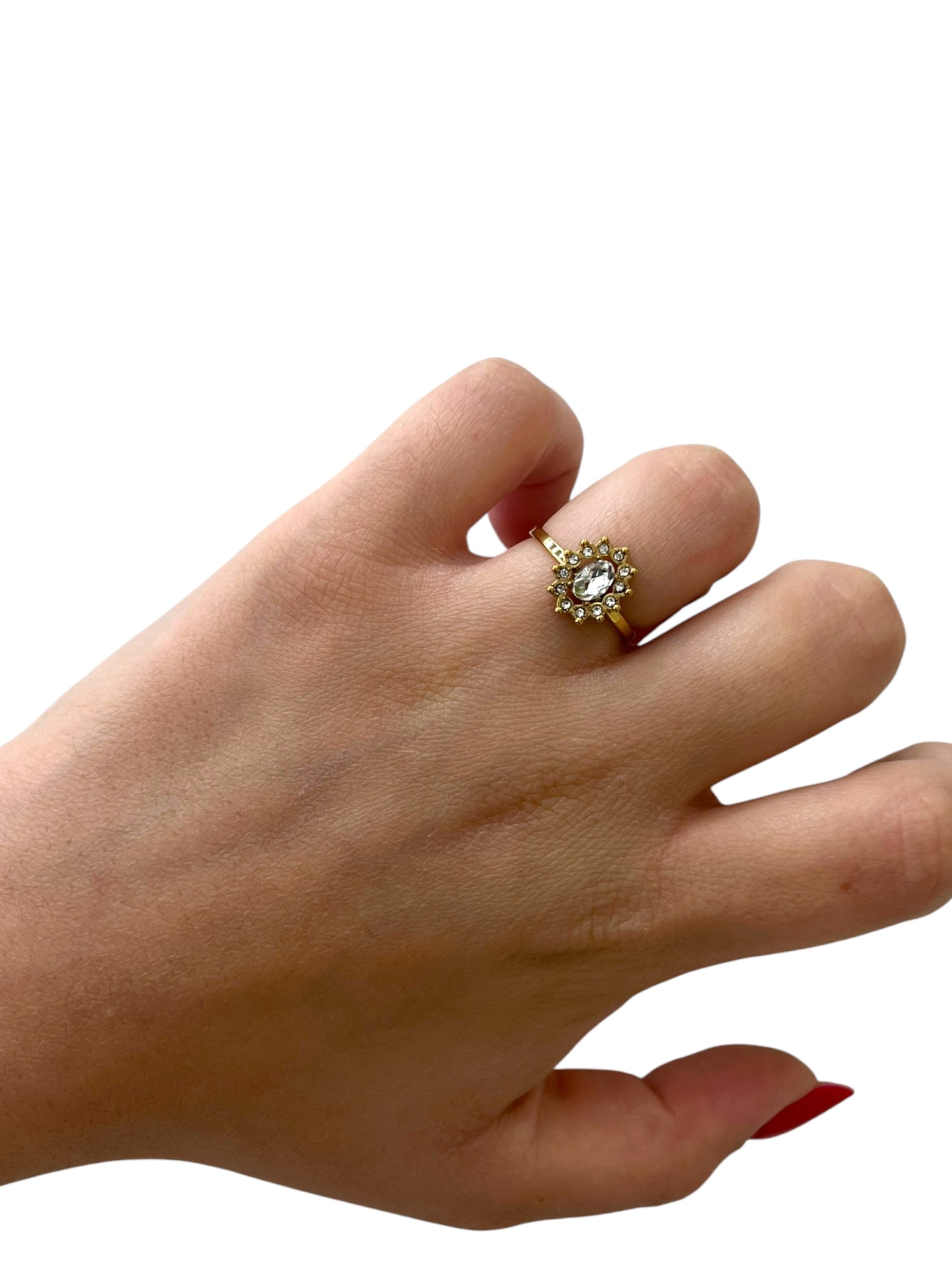 Anello girasole in acciaio inossidabile