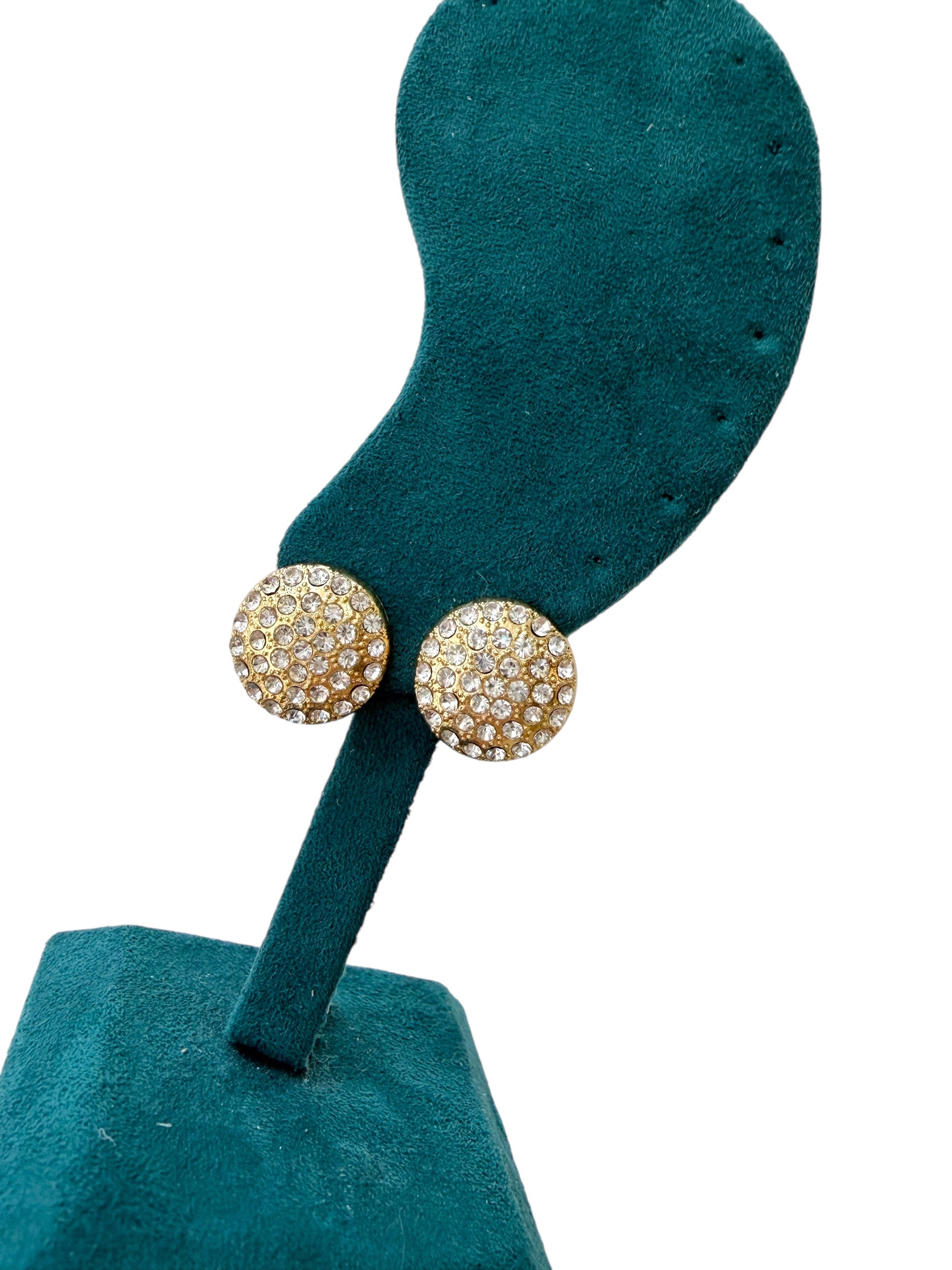 Orecchini bottone strass