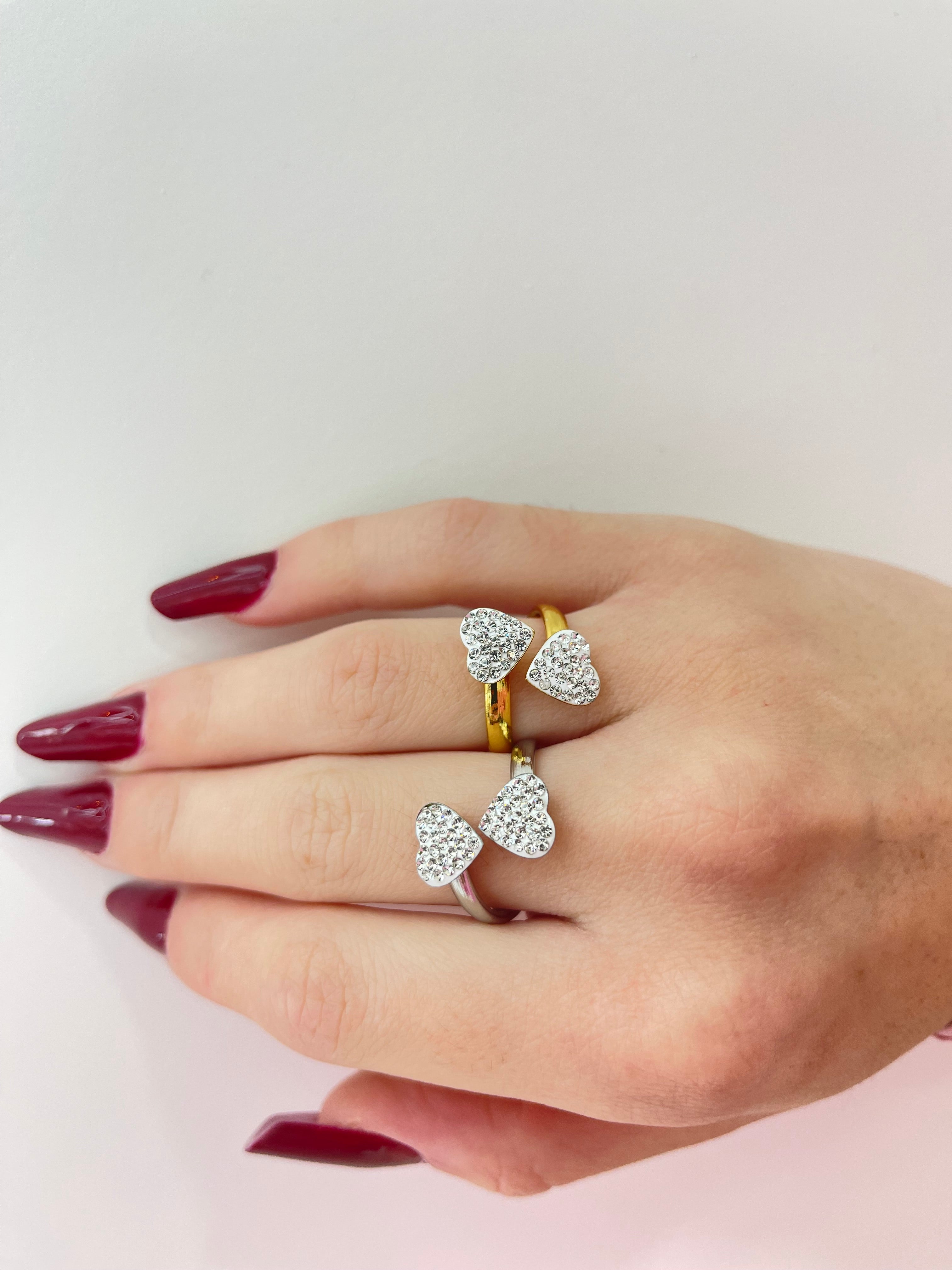 Anello double heart