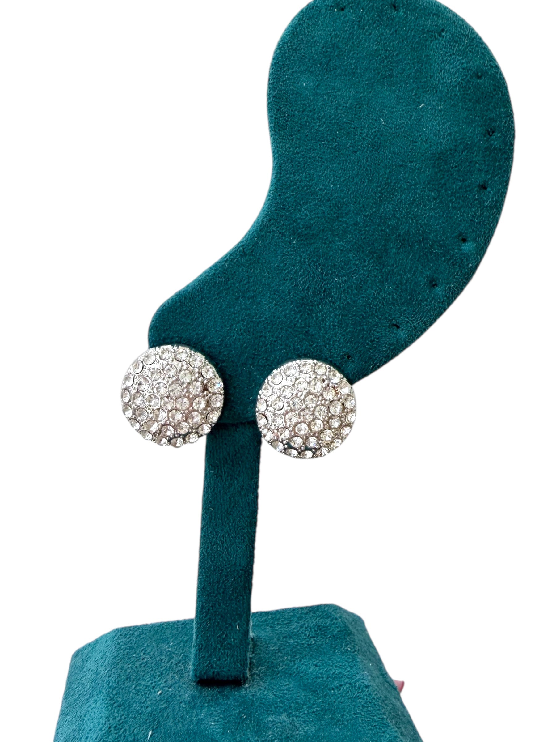 Orecchini bottone strass