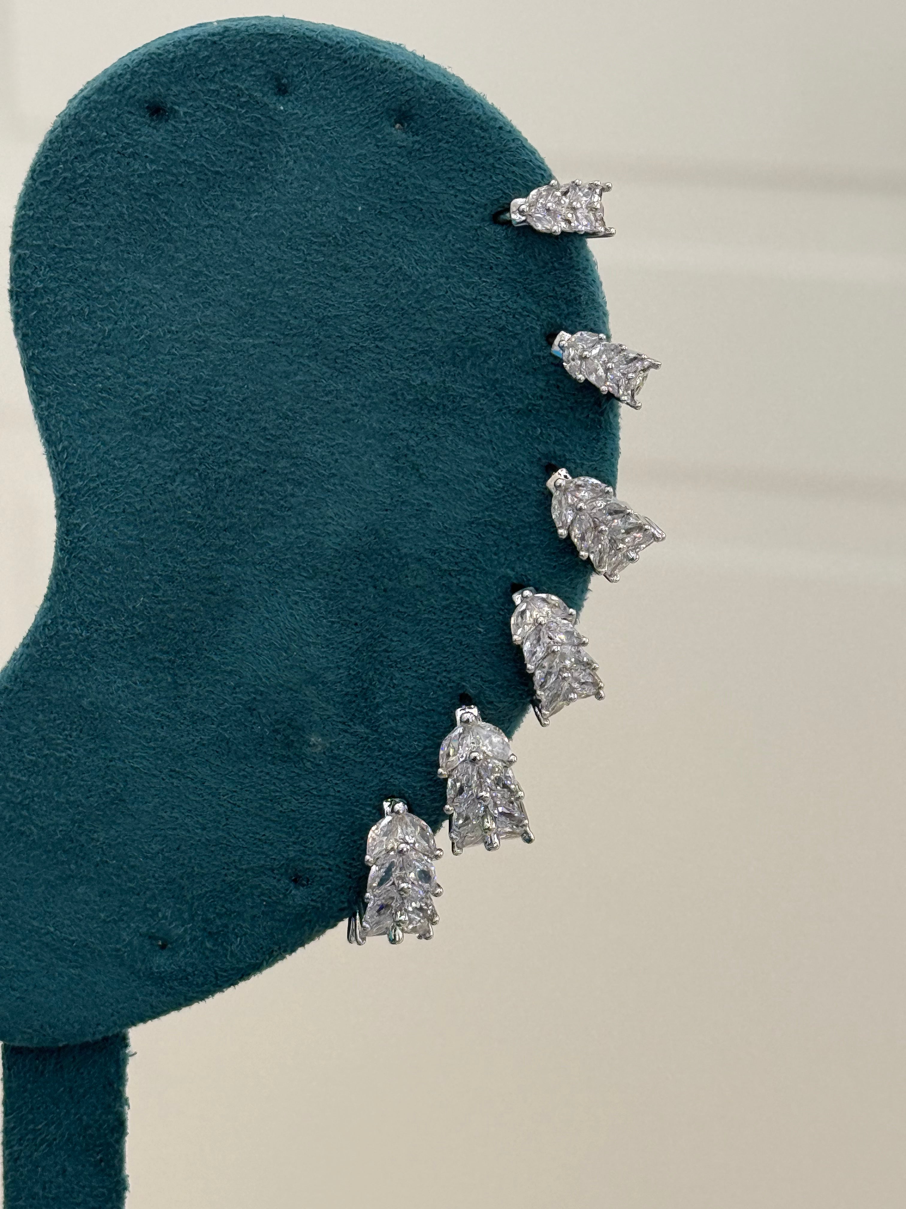 Set cerchietti foglia cristallo