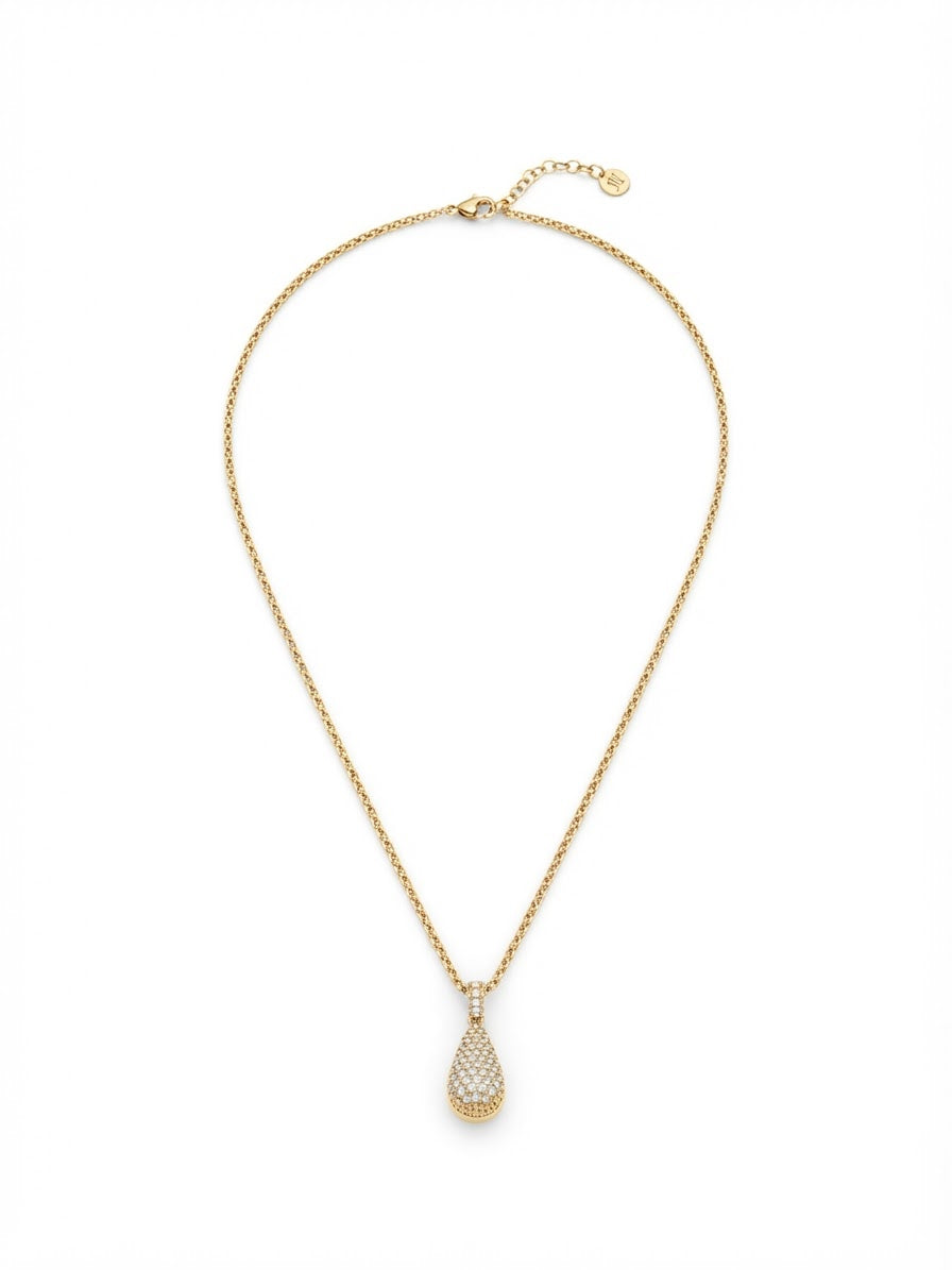 Collana goccia strass