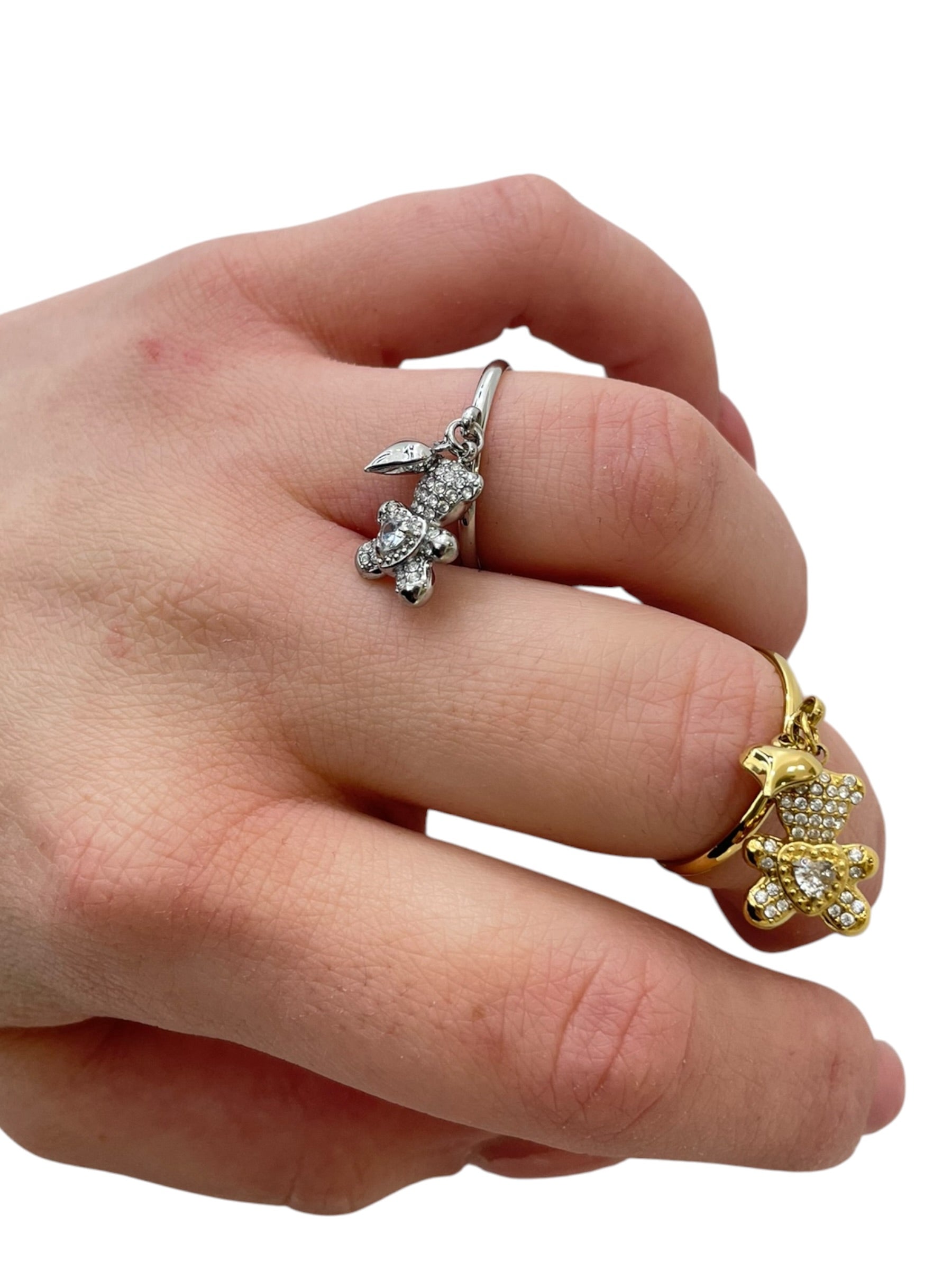 Anello teddy strass sonagli