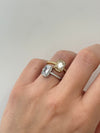 Anello ottagonale strass inossidabile