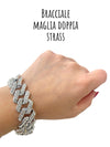 Bracciale maglia doppia strass