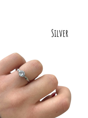Anello solitario acciaio