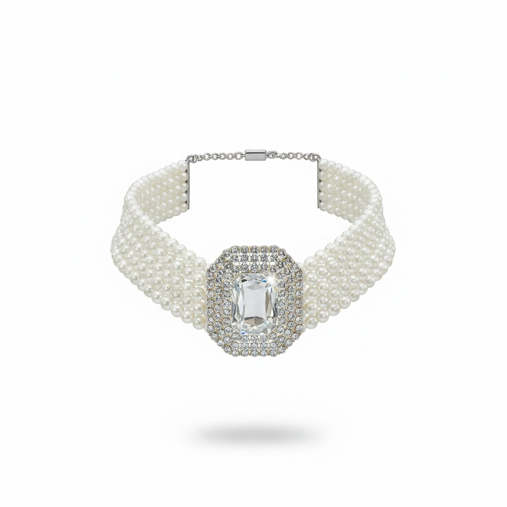 Choker white perla