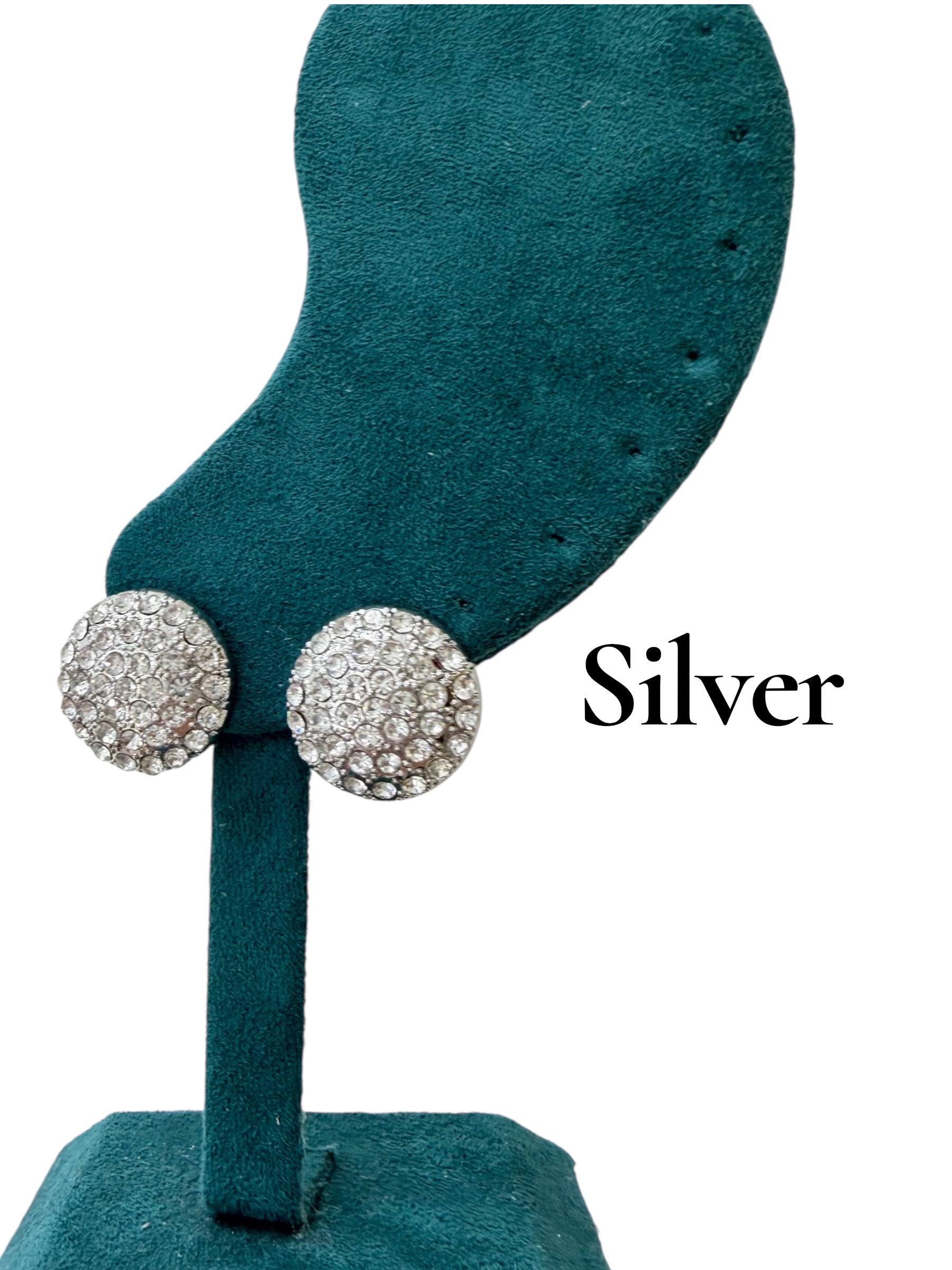 Orecchini bottone strass