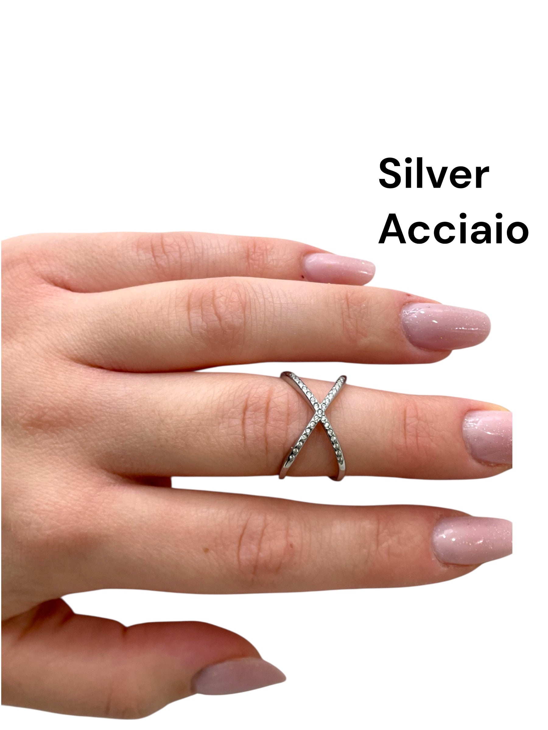 Anello incrocio acciaio