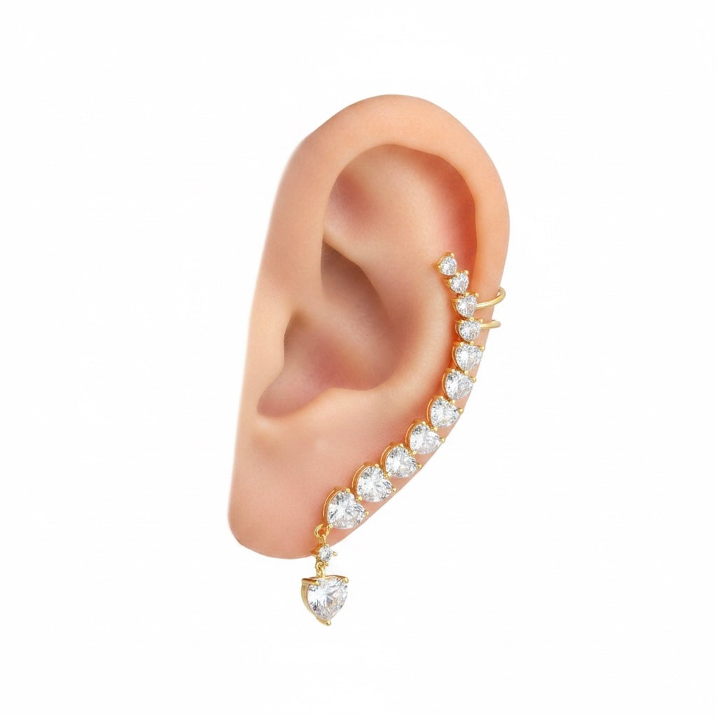 Earcuff Cascata Di Cuori