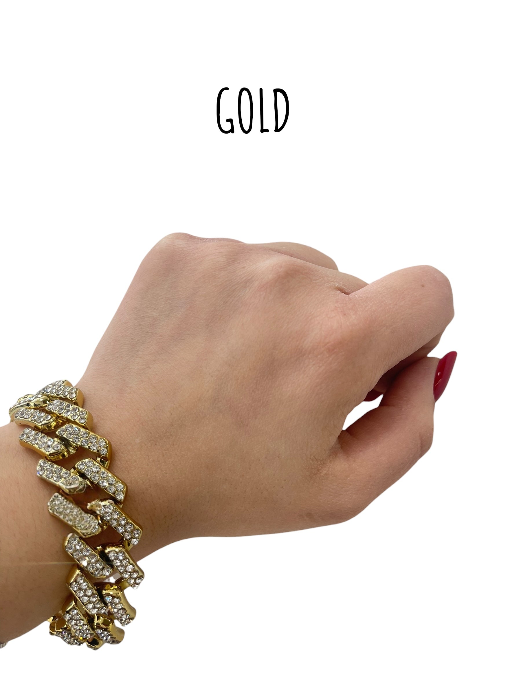 Bracciale maglia doppia strass