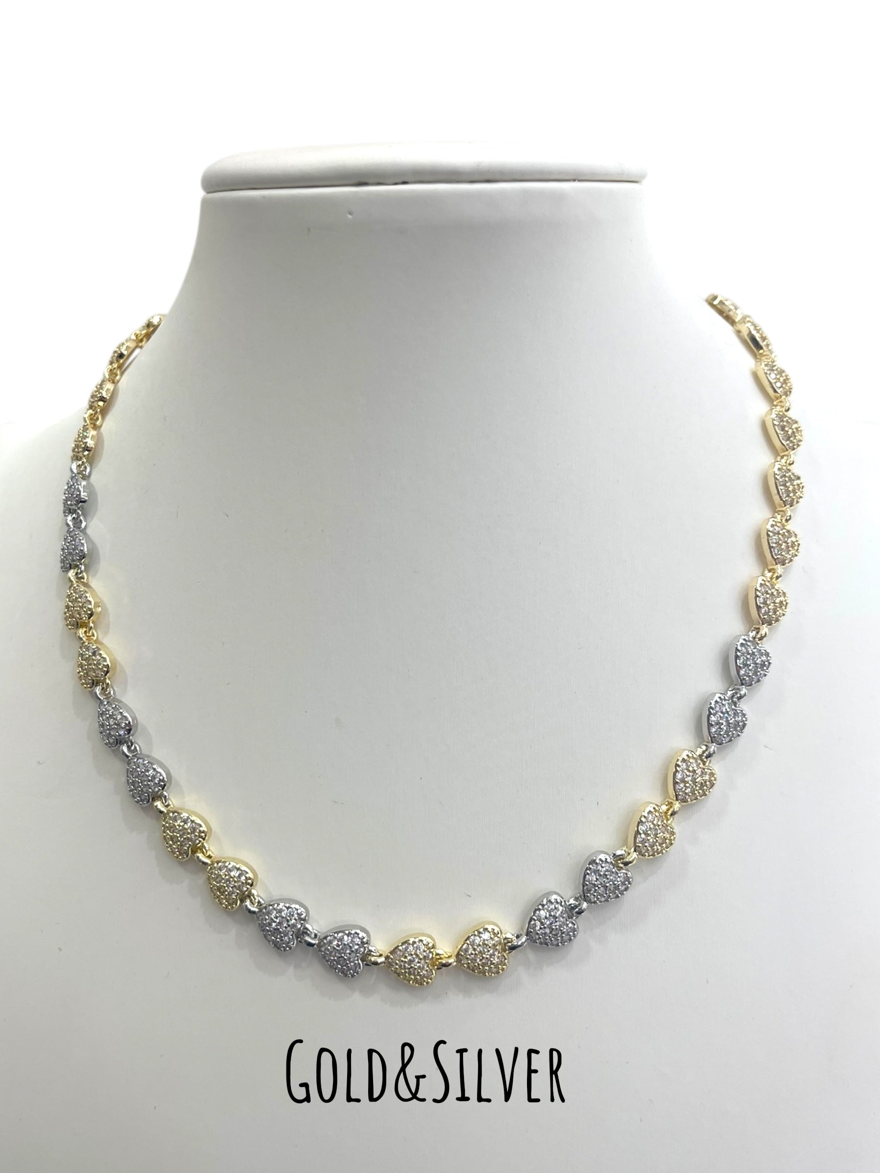 Collana cuore double strass