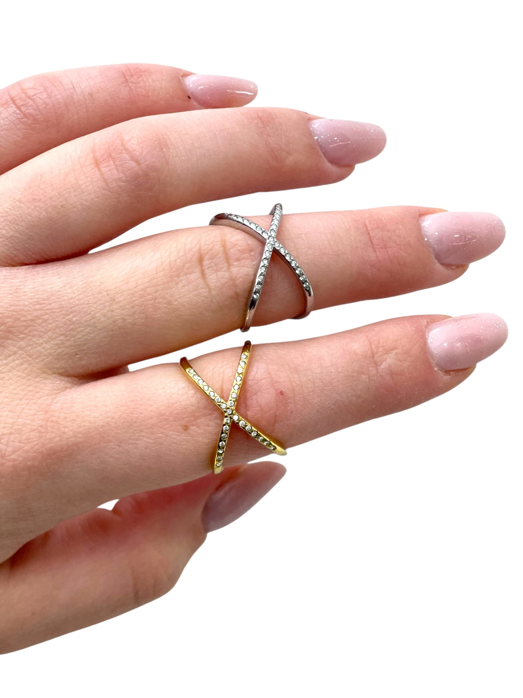 Anello incrocio acciaio