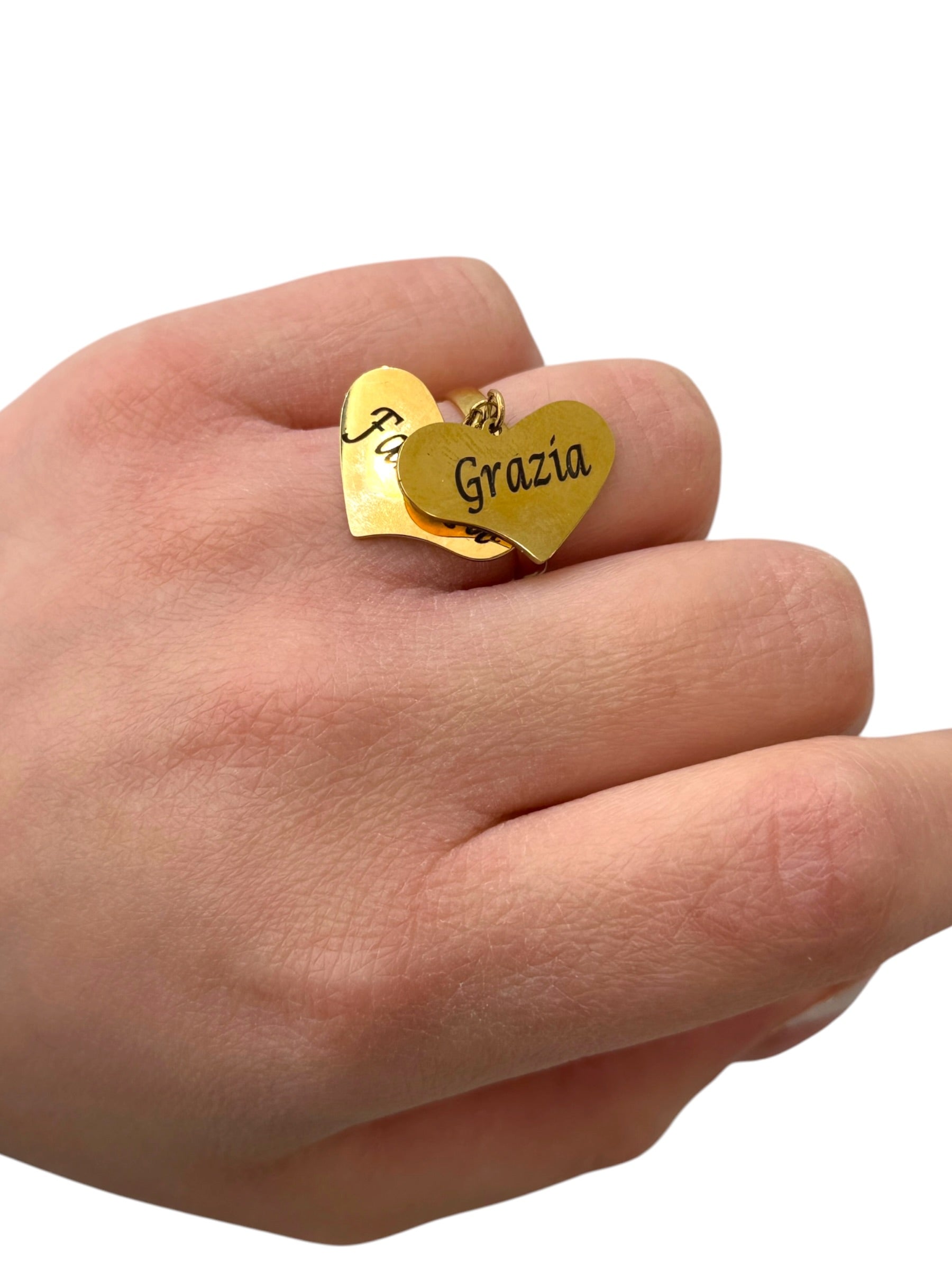 Anello cuore incisione inox