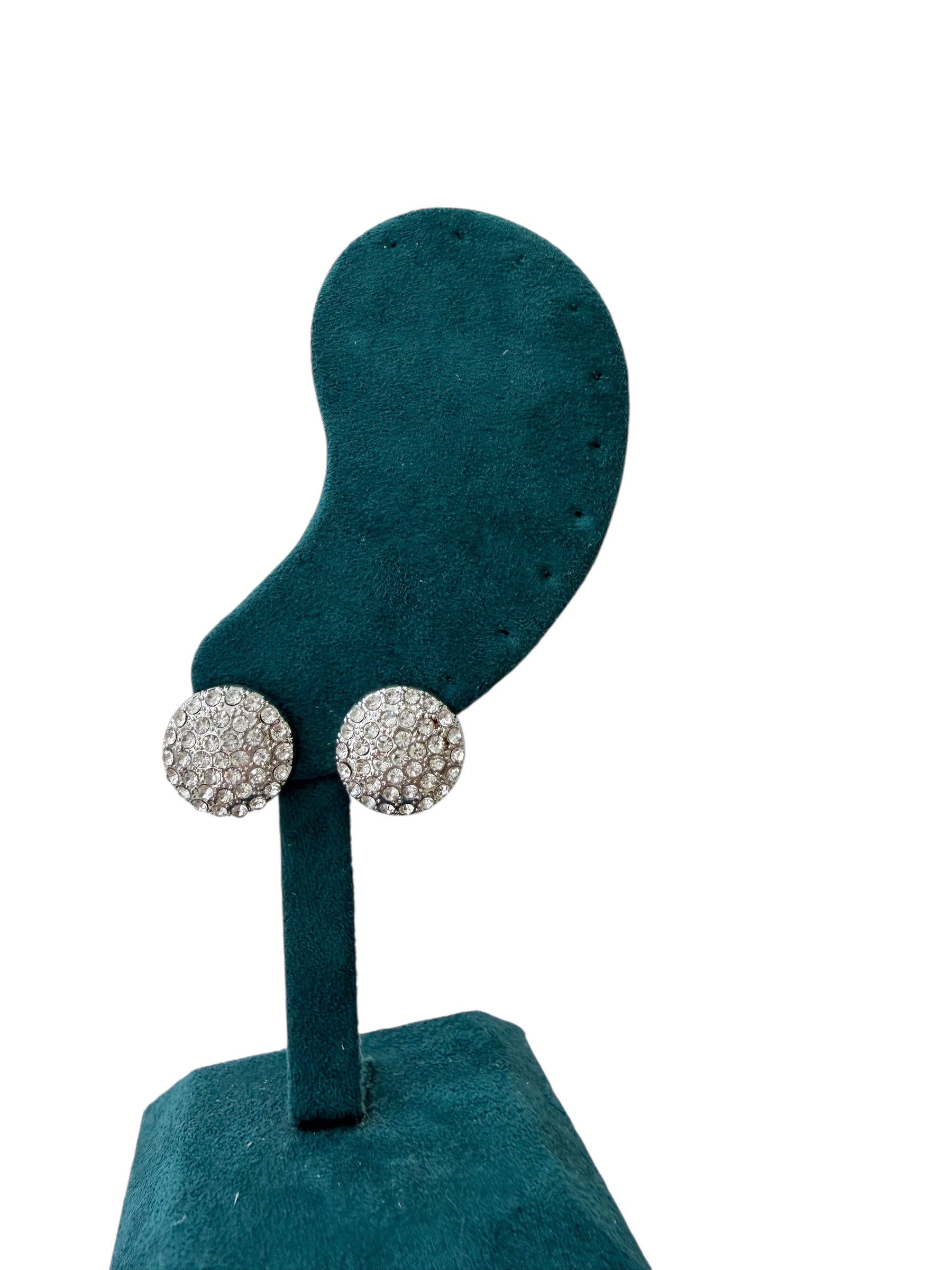 Orecchini bottone strass