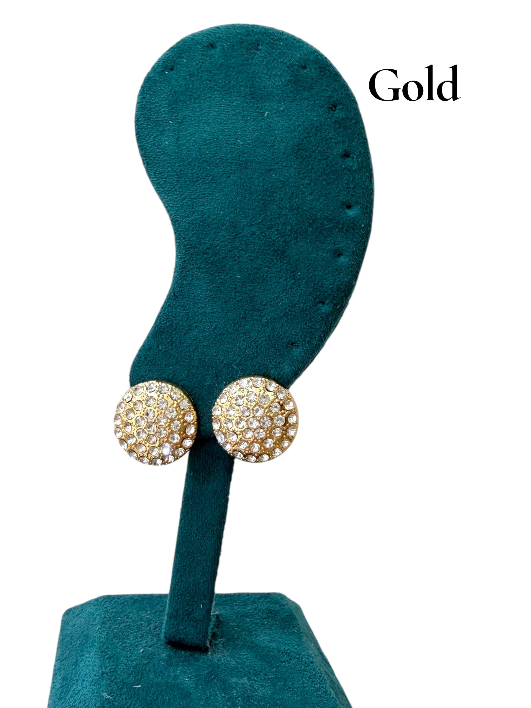 Orecchini bottone strass
