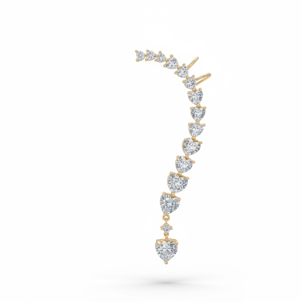Earcuff Cascata Di Cuori