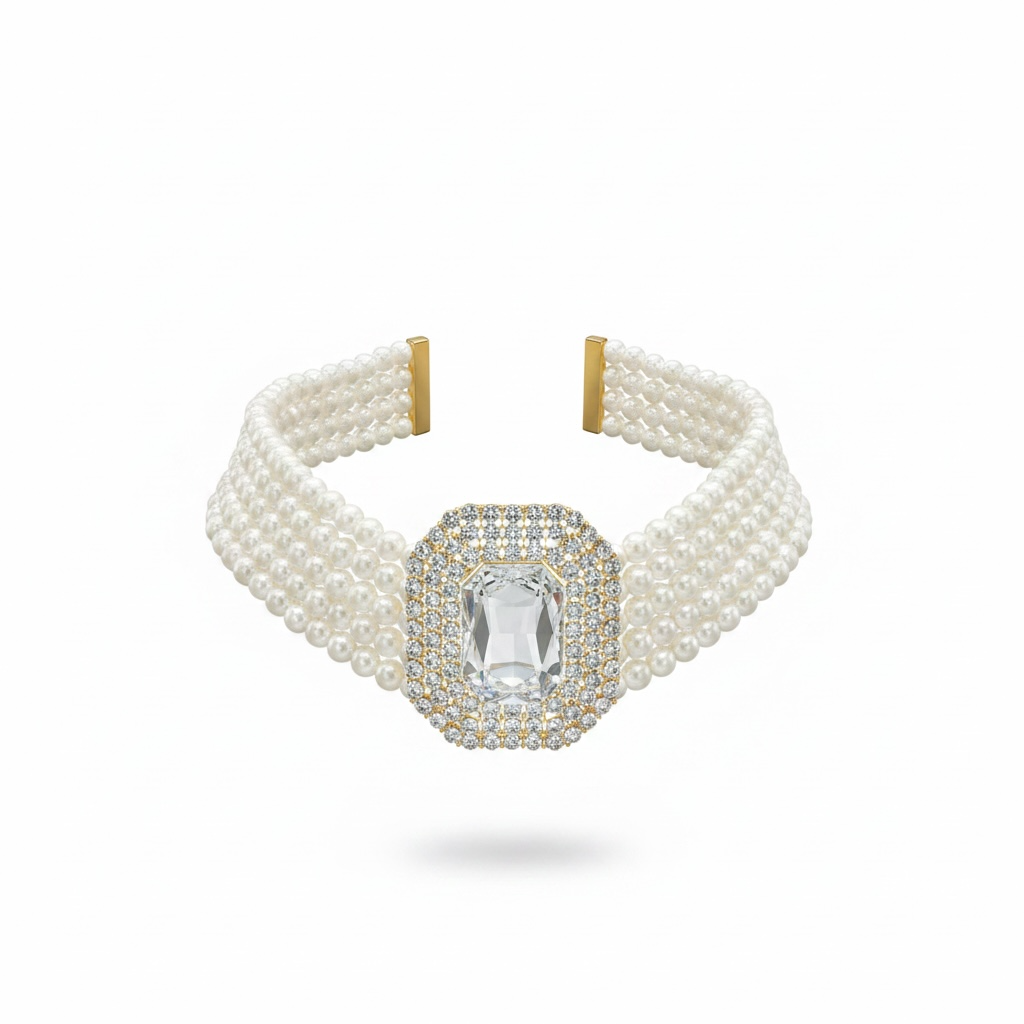 Choker white perla