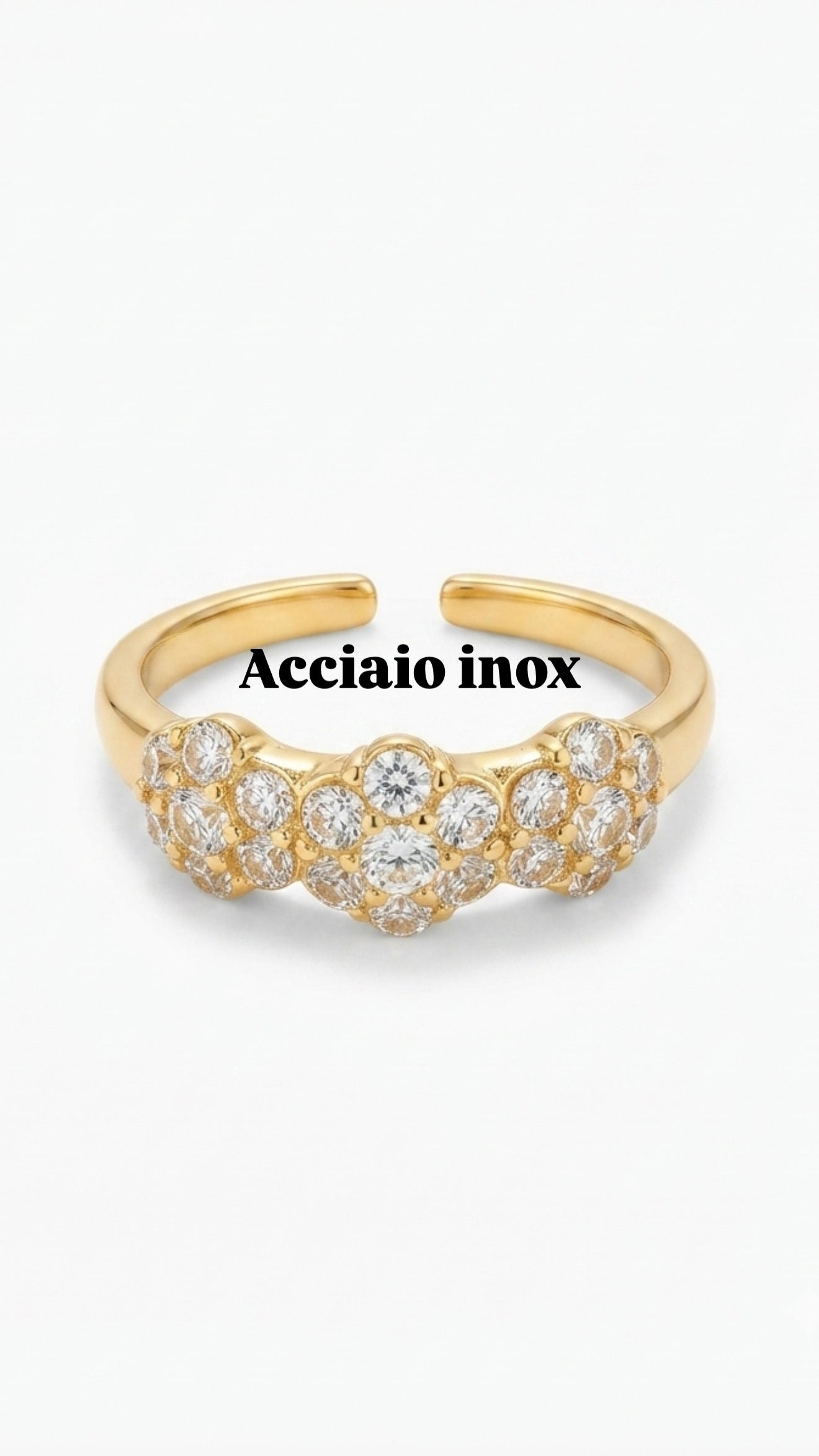 Anello 3 fiorellini small inox