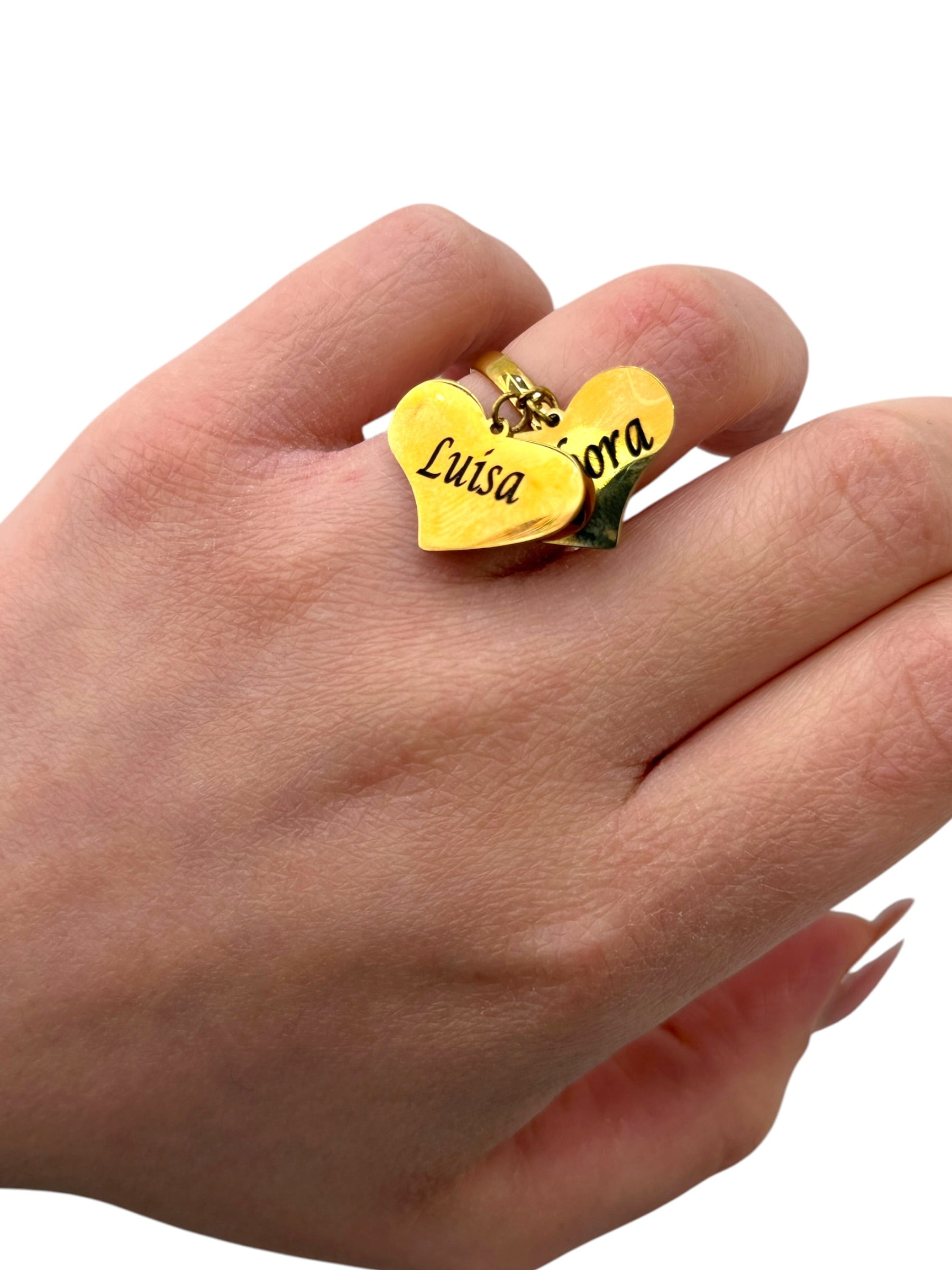 Anello cuore incisione inox