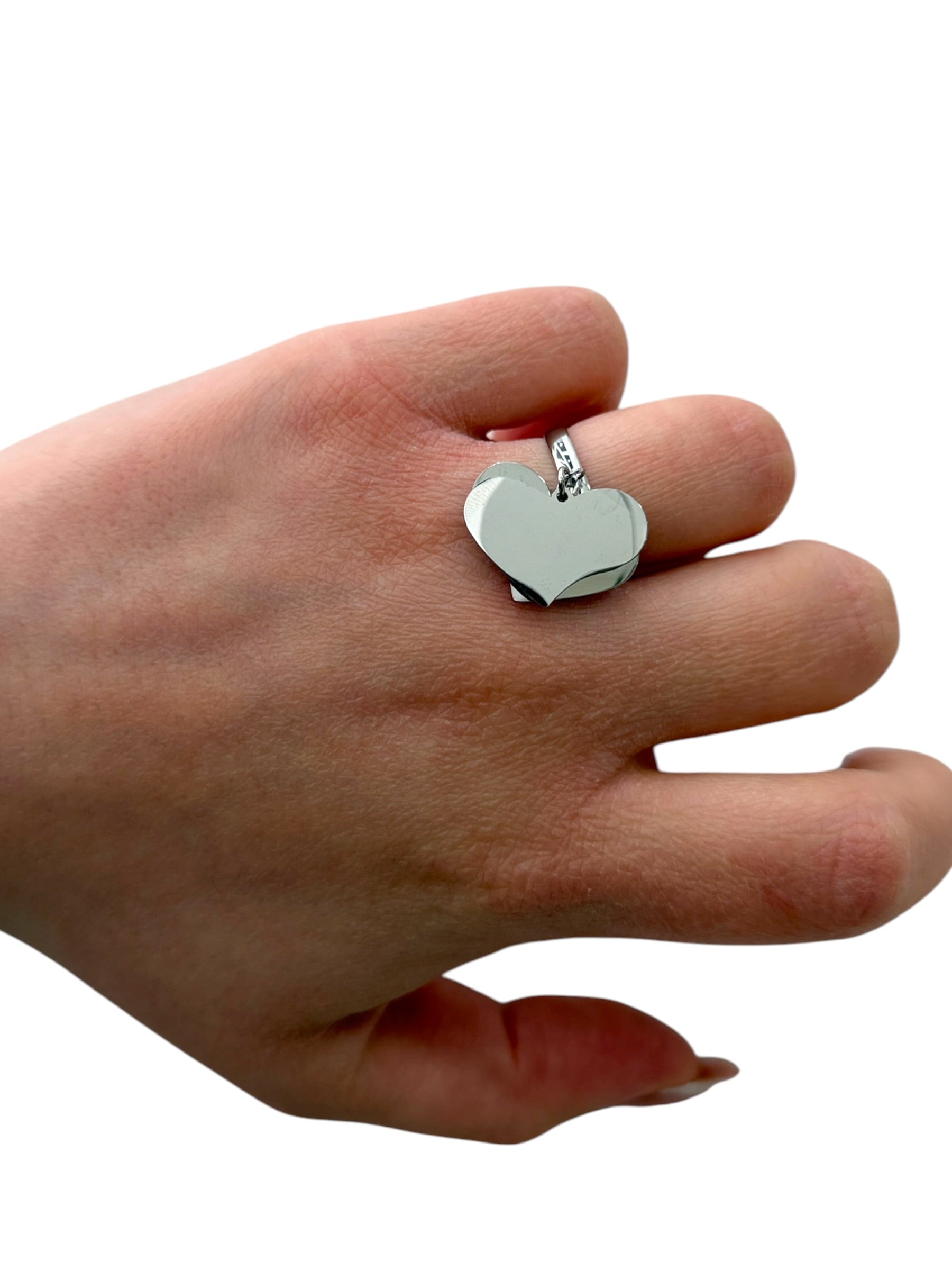 Anello cuore incisione inox