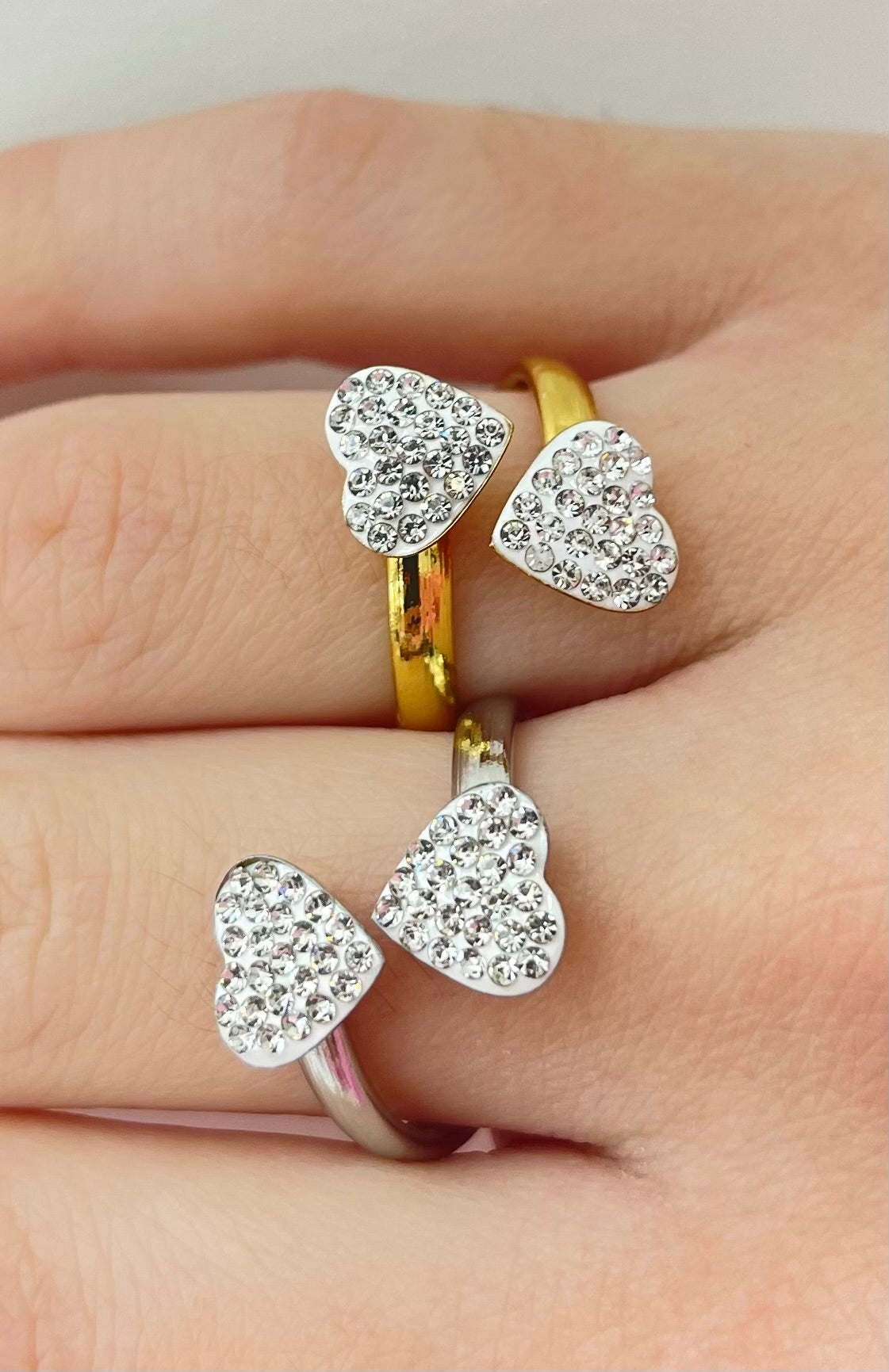 Anello double heart