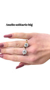 Anello solitario big acciaio