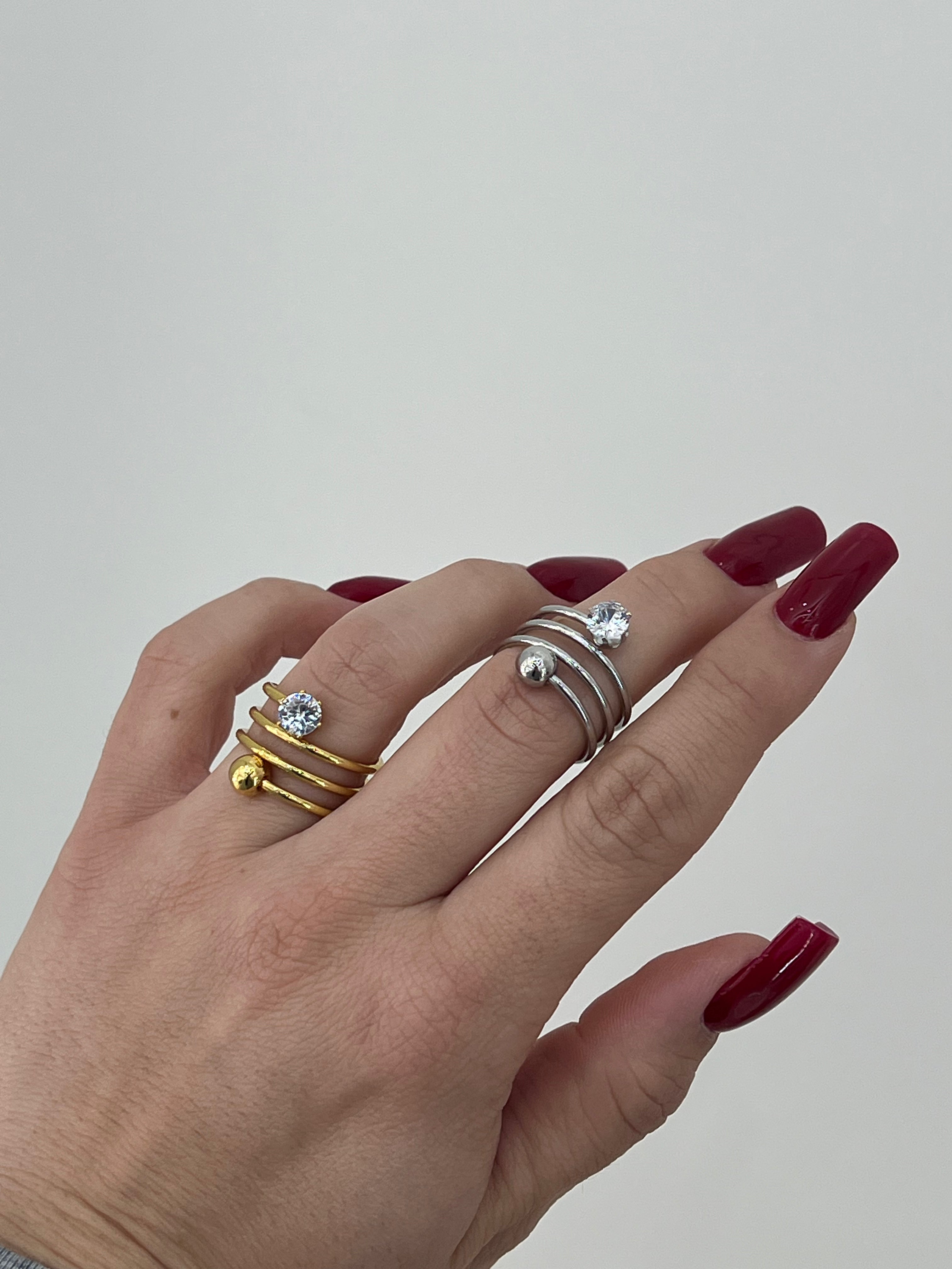 Anello elastic strass